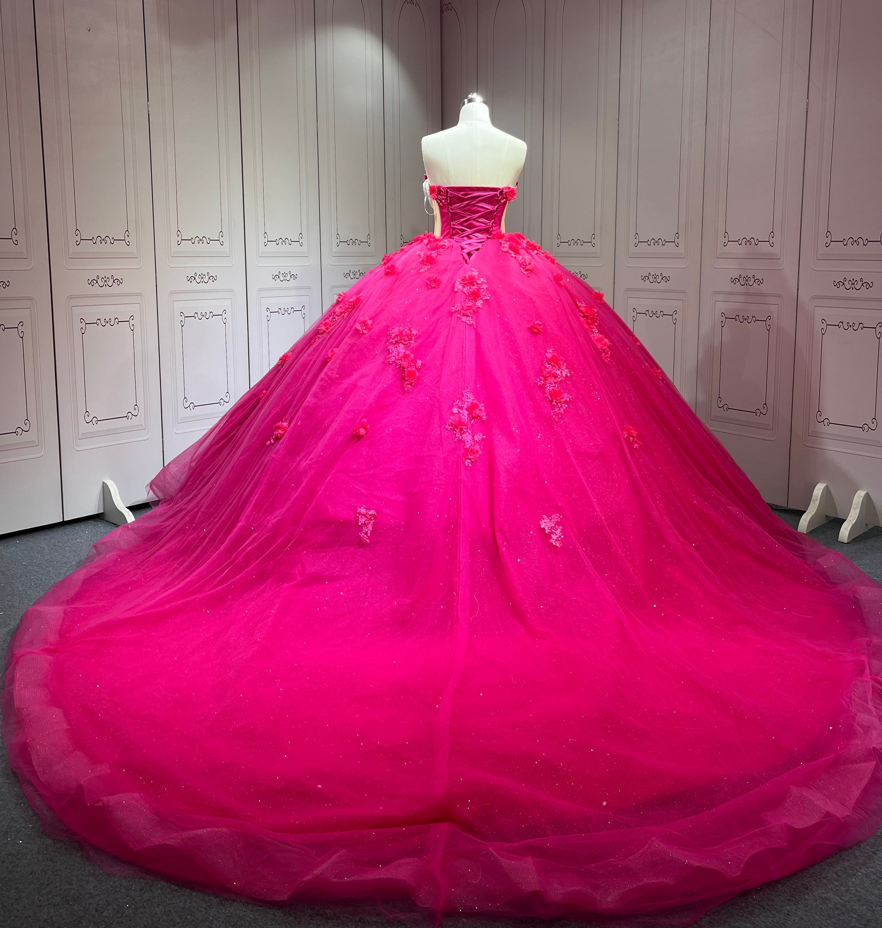 Mumuleo Fuchsia Quinceanera Dress 2025 Vestidos Azul Marino De XV Anos Princess Dress Vestidos De 15