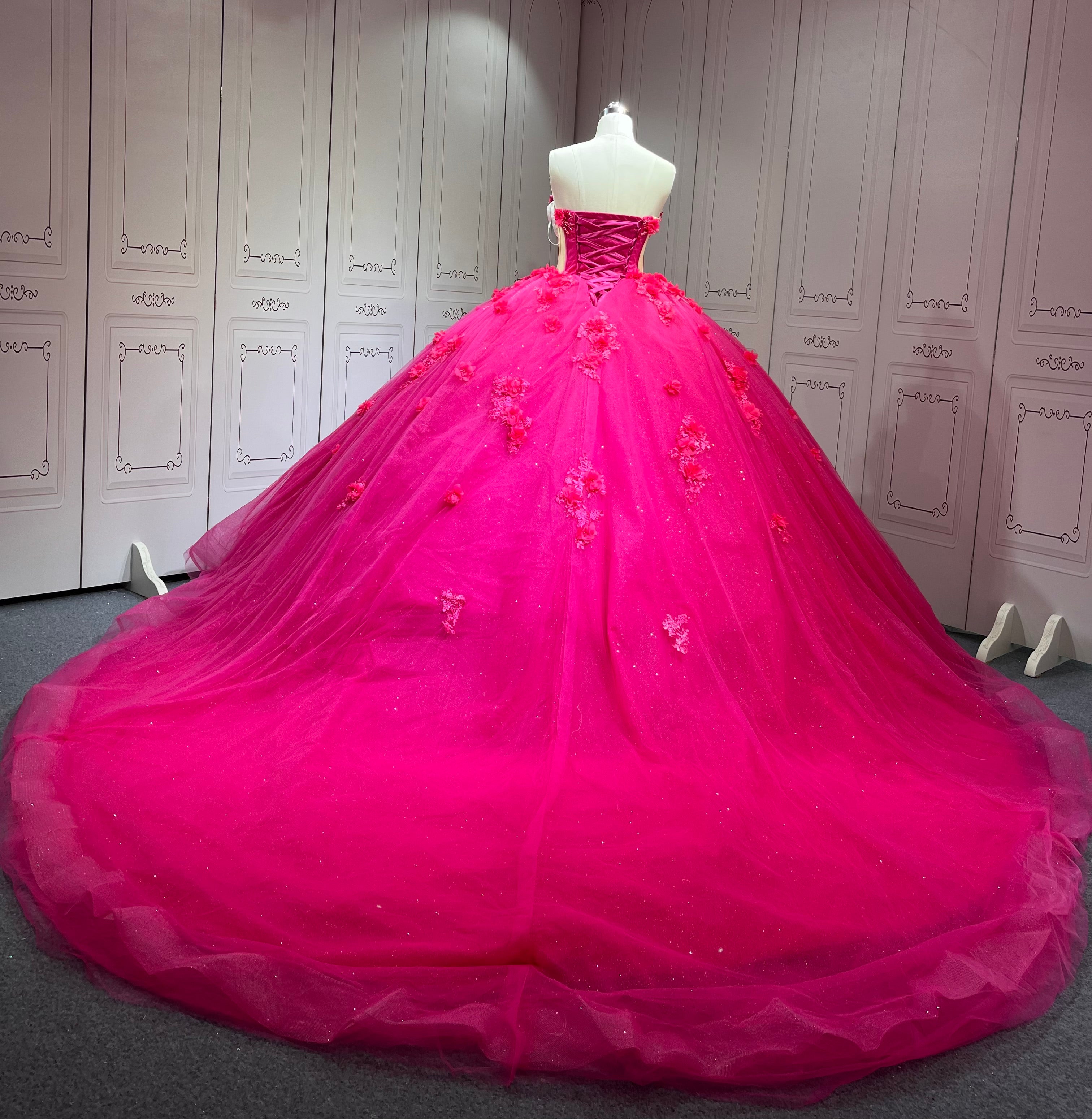 Mumuleo Fuchsia Quinceanera Dress 2025 Vestidos Azul Marino De XV Anos Princess Dress Vestidos De 15