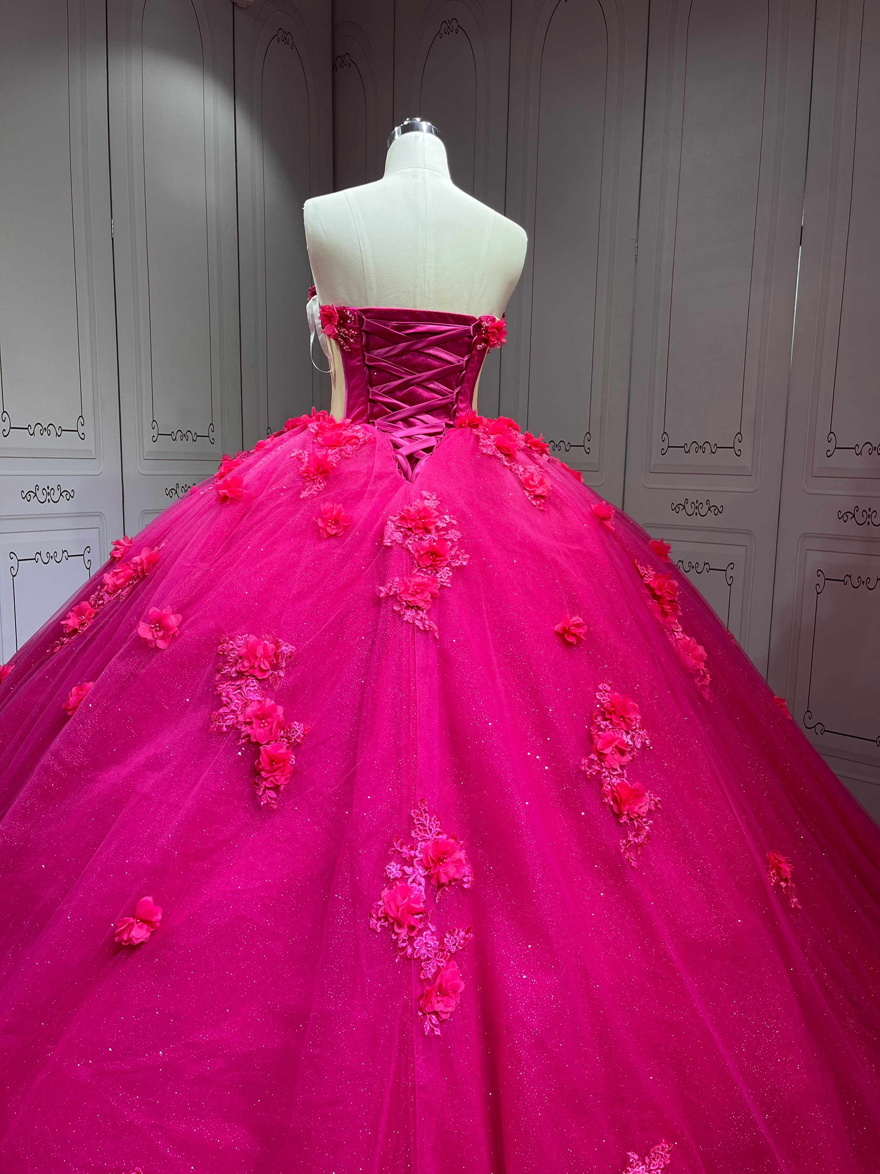 Mumuleo Fuchsia Quinceanera Dress 2025 Vestidos Azul Marino De XV Anos Princess Dress Vestidos De 15