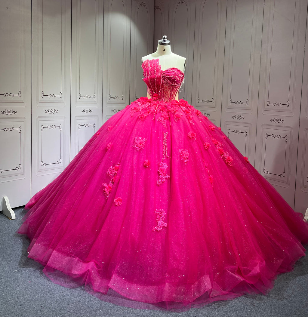 Mumuleo Fuchsia Quinceanera Dress 2025 Vestidos Azul Marino De XV Anos Princess Dress Vestidos De 15