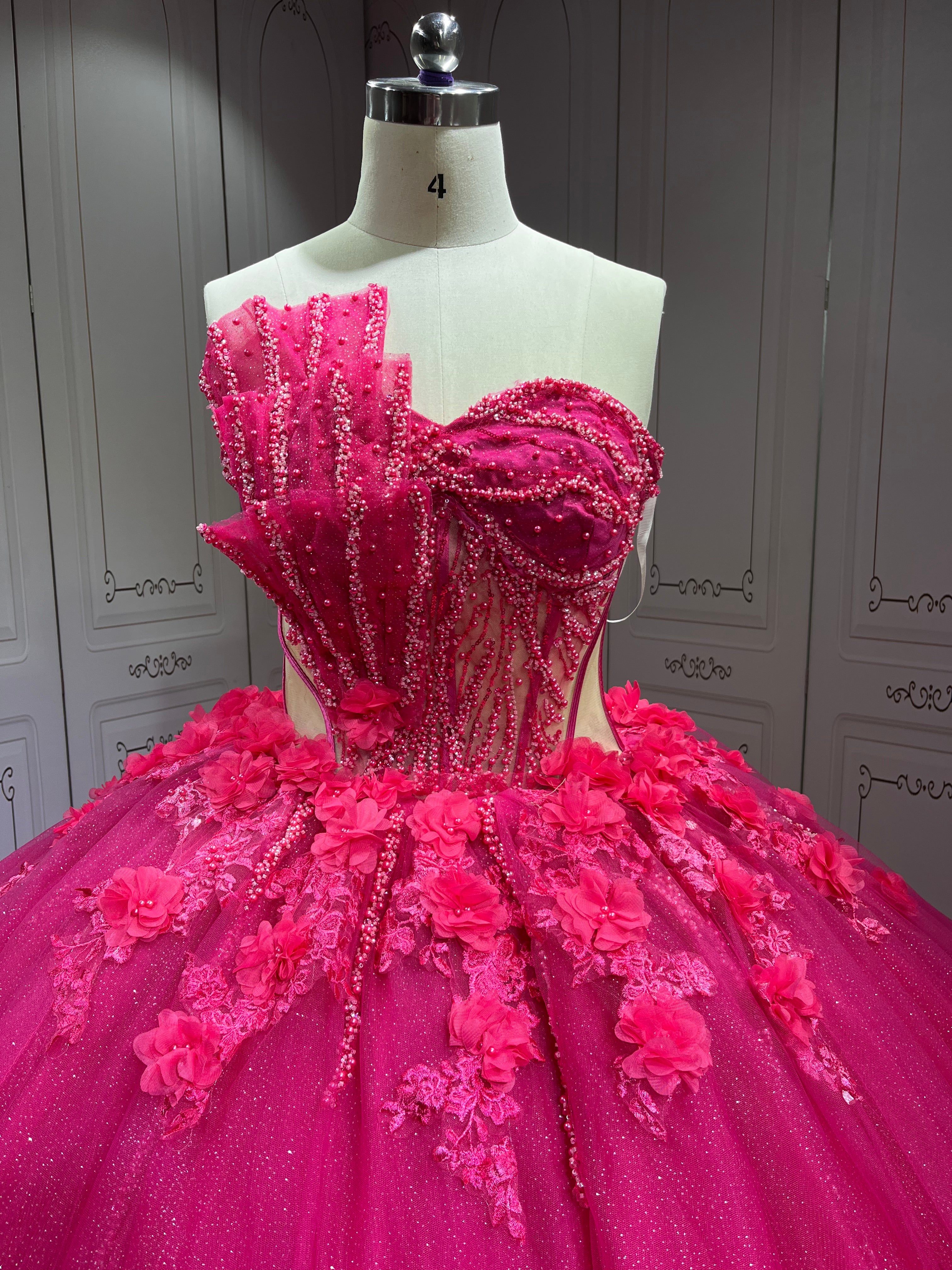 Mumuleo Fuchsia Quinceanera Dress 2025 Vestidos Azul Marino De XV Anos Princess Dress Vestidos De 15