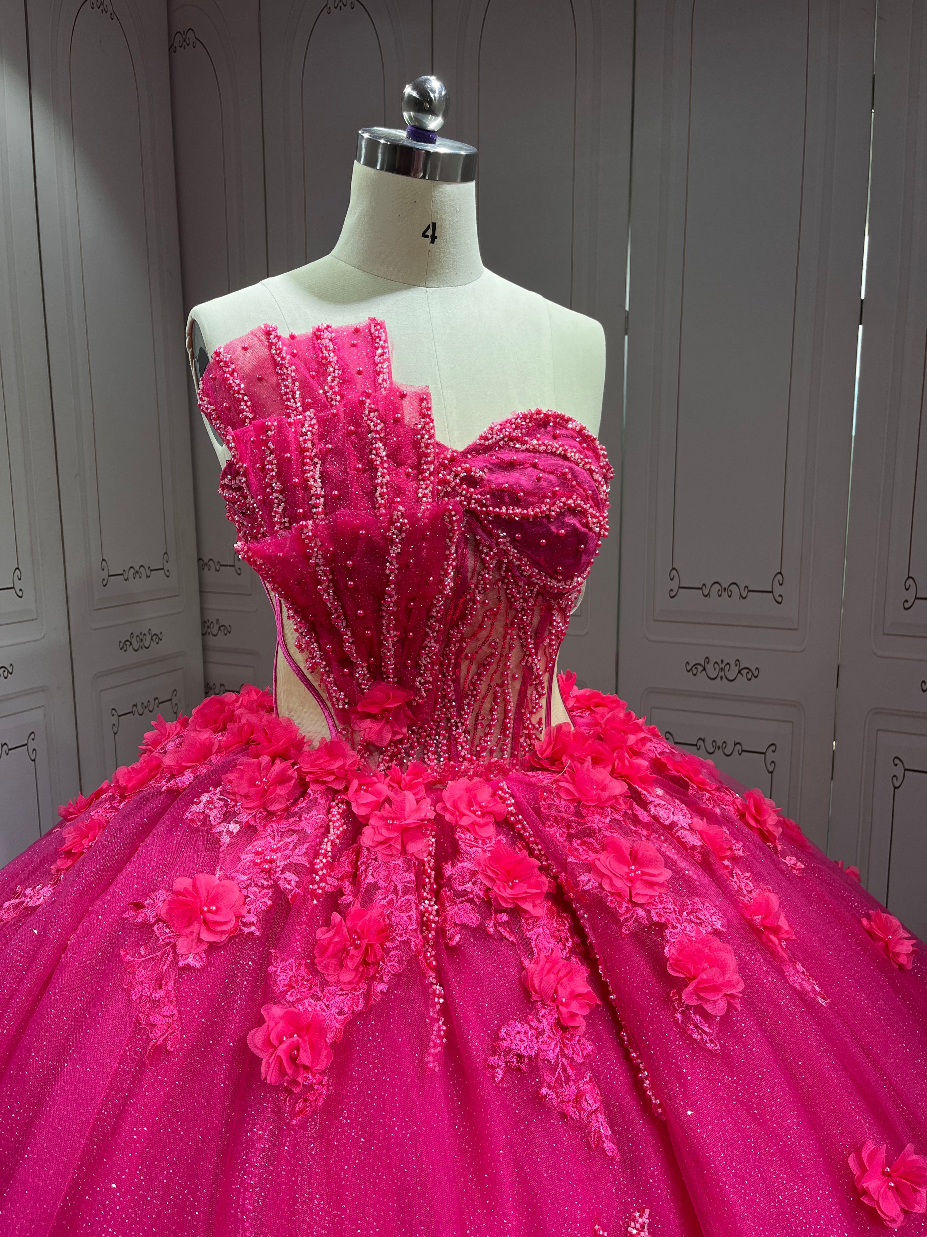 Mumuleo Fuchsia Quinceanera Dress 2025 Vestidos Azul Marino De XV Anos Princess Dress Vestidos De 15