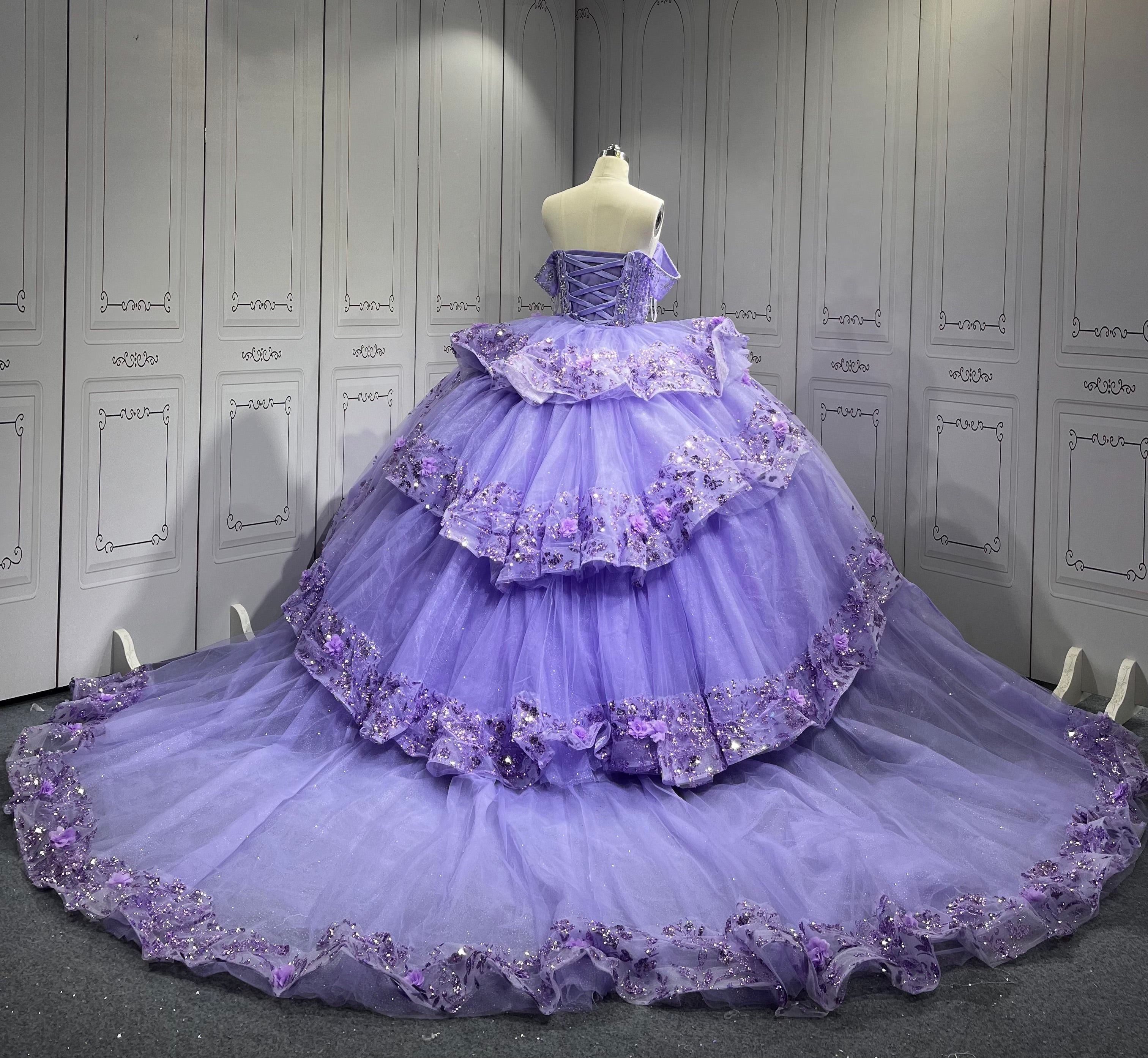 2025 Mumuleo Lilac 4 in 1 Quinceanera Dresses Vestidos Para De 15 Aos De Blanco De Quinceaera De Mariposa De 15 Aos Color Vino