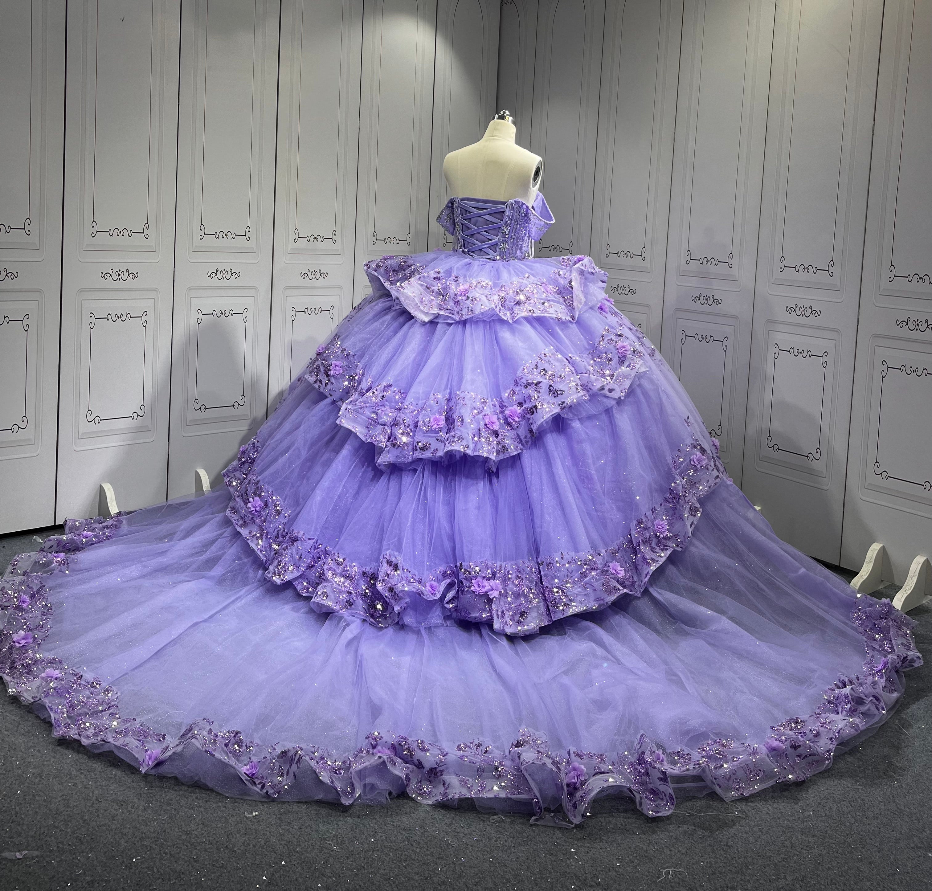 2025 Mumuleo Lilac 4 in 1 Quinceanera Dresses Vestidos Para De 15 Aos De Blanco De Quinceaera De Mariposa De 15 Aos Color Vino