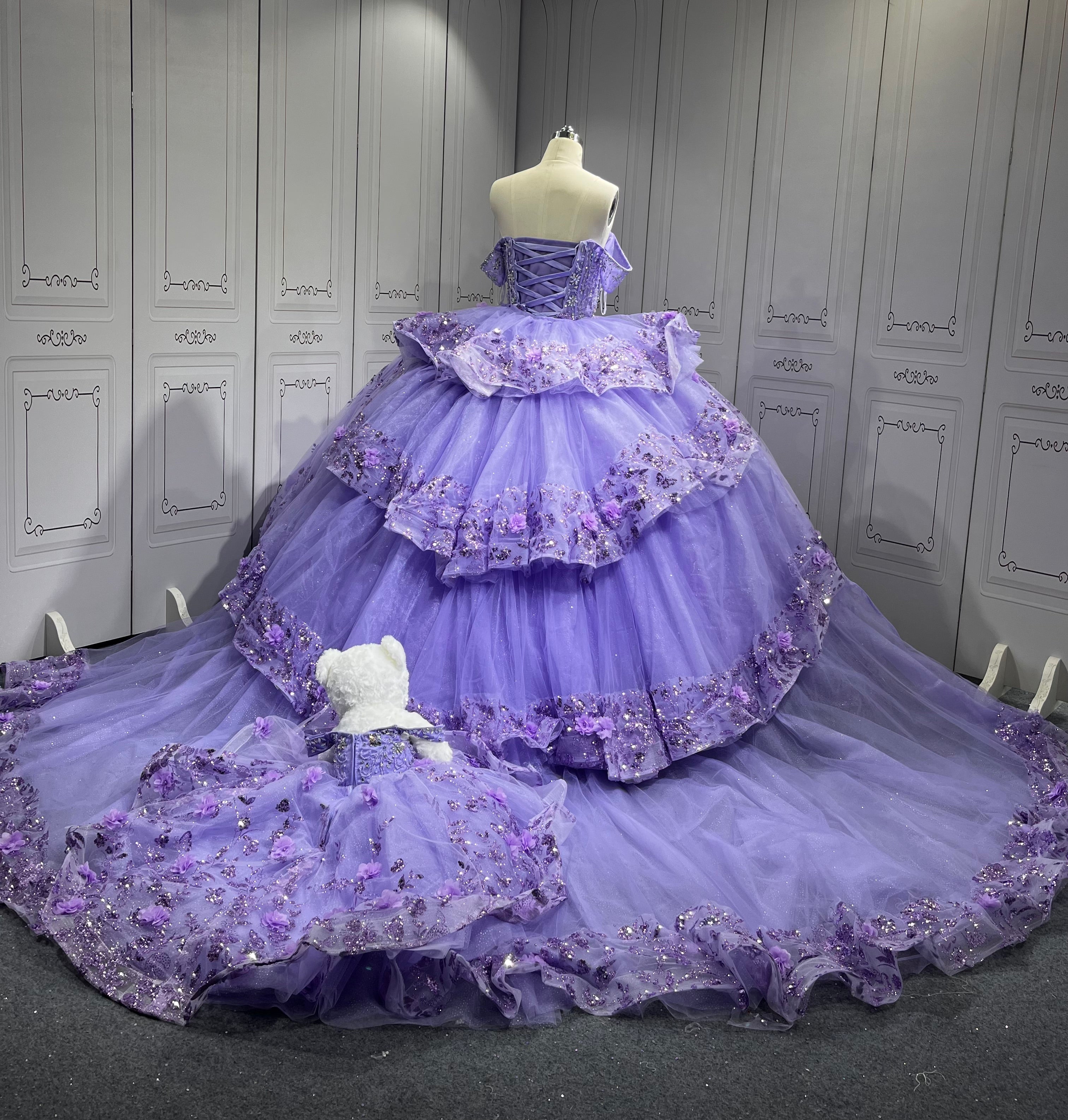 2025 Mumuleo Lilac 4 in 1 Quinceanera Dresses Vestidos Para De 15 Aos De Blanco De Quinceaera De Mariposa De 15 Aos Color Vino