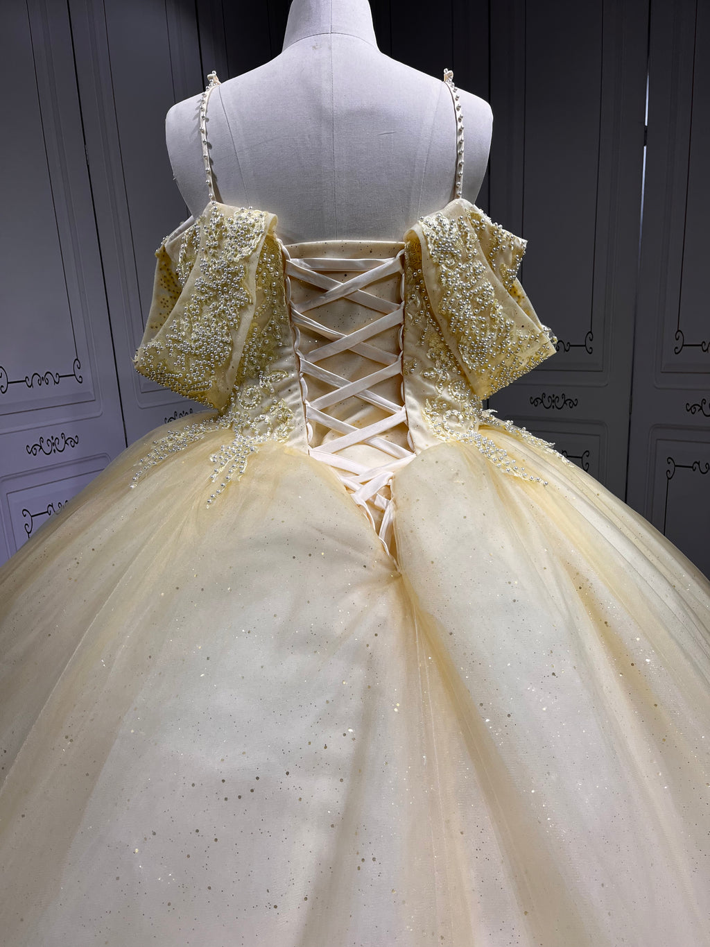 Yellow Ball Gown Quinceanera Dress 2025 Applique Party 15 Vestidos De 15 Anos