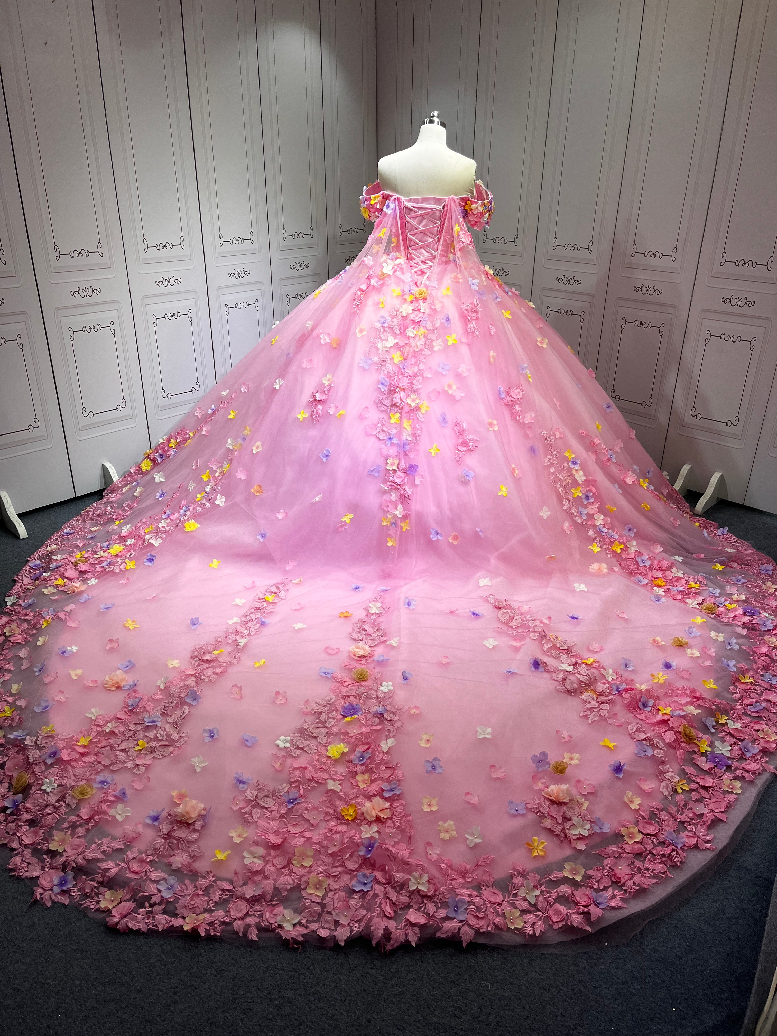 Mumuleo 2025 Pink Floral Quinceanera Dresses 2025 Vestidos De 15 Aos Lila Verde Anos Sweet 16 Vestidos Para Quinceaera  XV