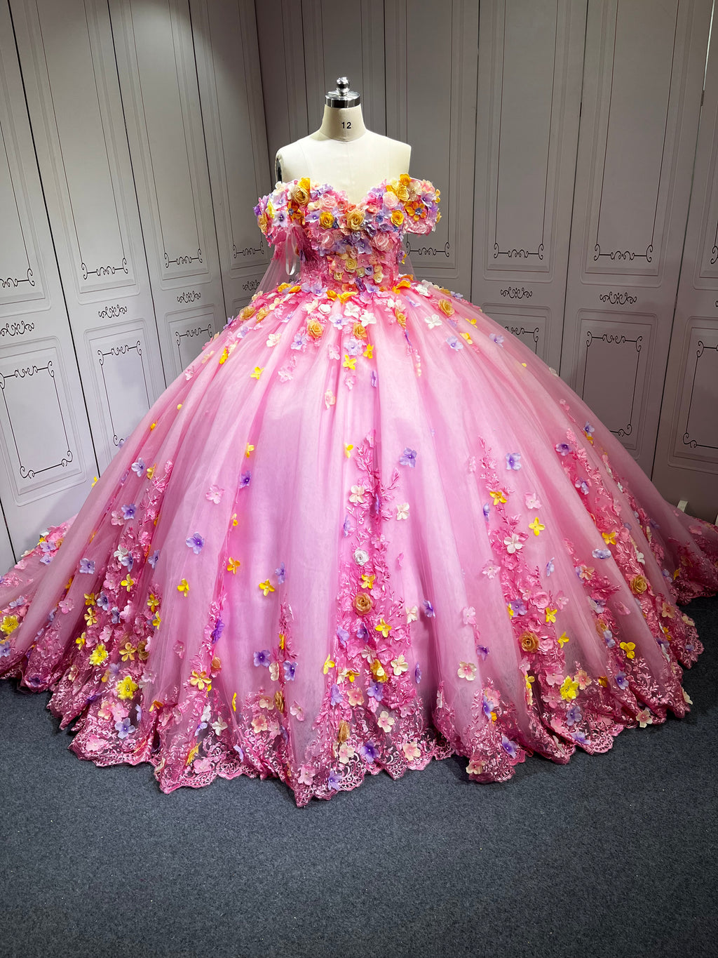 Mumuleo 2025 Pink Floral Quinceanera Dresses 2025 Vestidos De 15 Aos Lila Verde Anos Sweet 16 Vestidos Para Quinceaera  XV