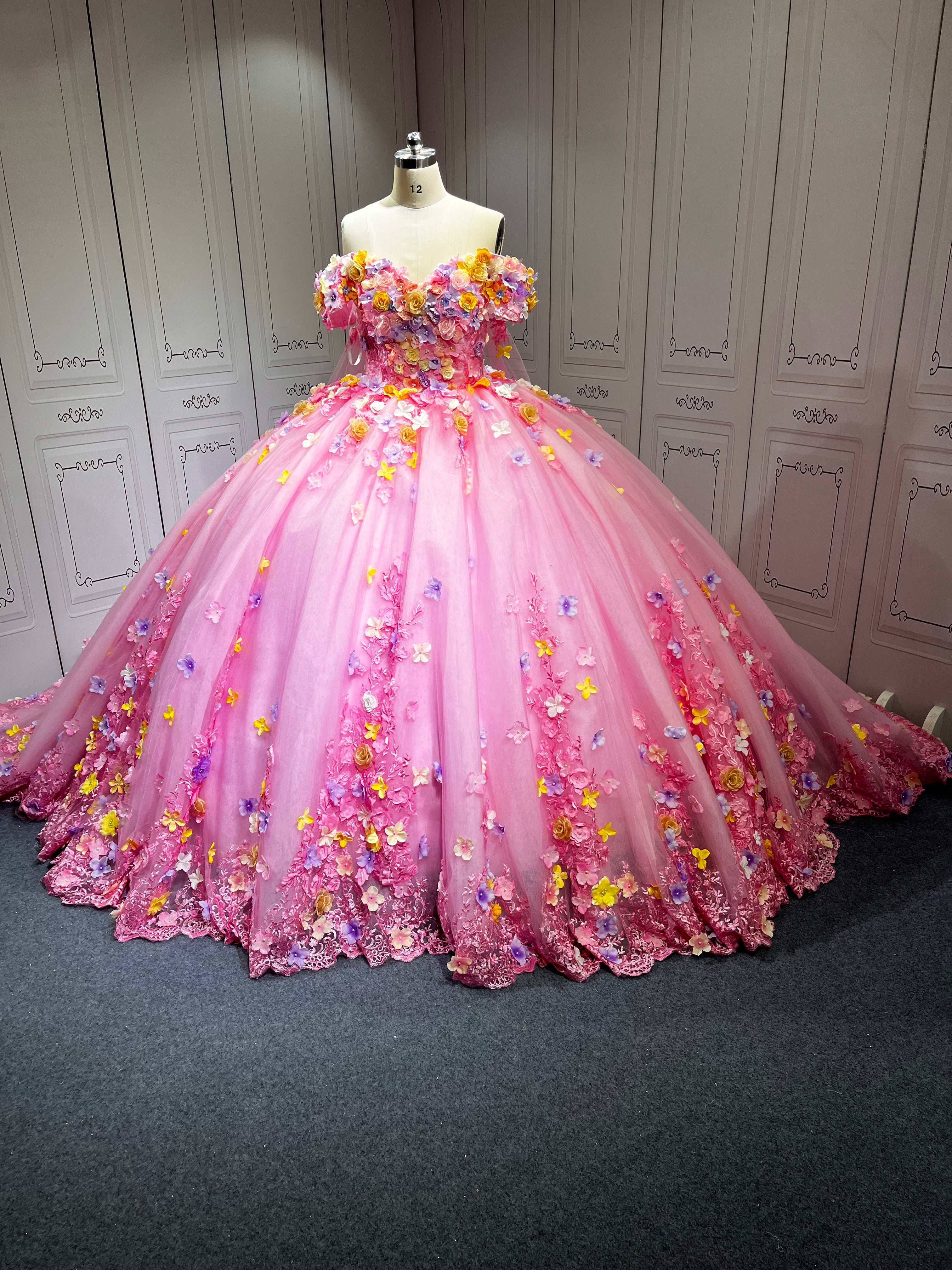 Mumuleo 2025 Pink Floral Quinceanera Dresses 2025 Vestidos De 15 Aos Lila Verde Anos Sweet 16 Vestidos Para Quinceaera  XV