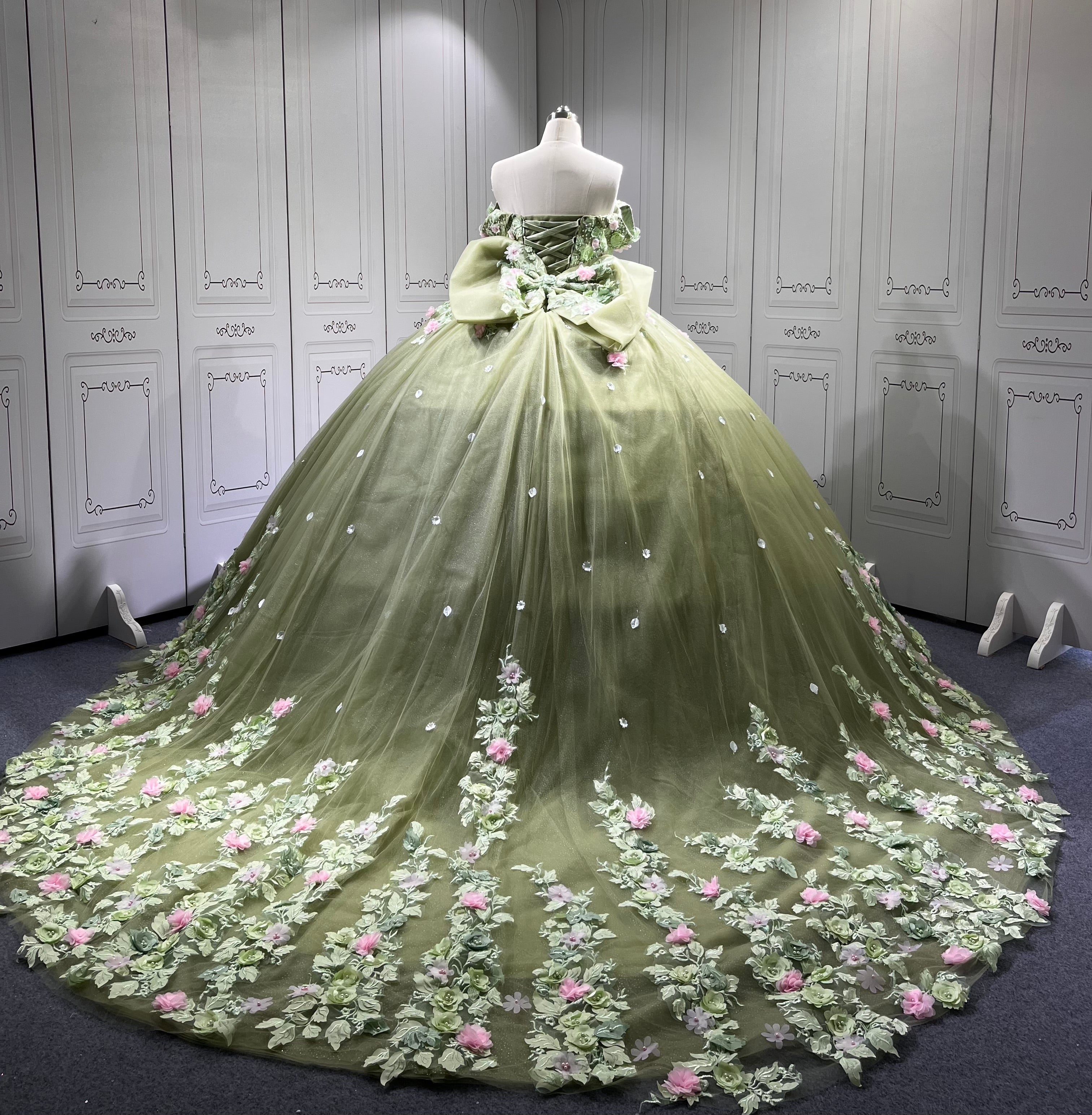 Mumuleo Sage Green Quinceanera Dress off the Shoulder 15 Dresses BallGown Vestidos Anos Quinceaneras Vestido Fiesta