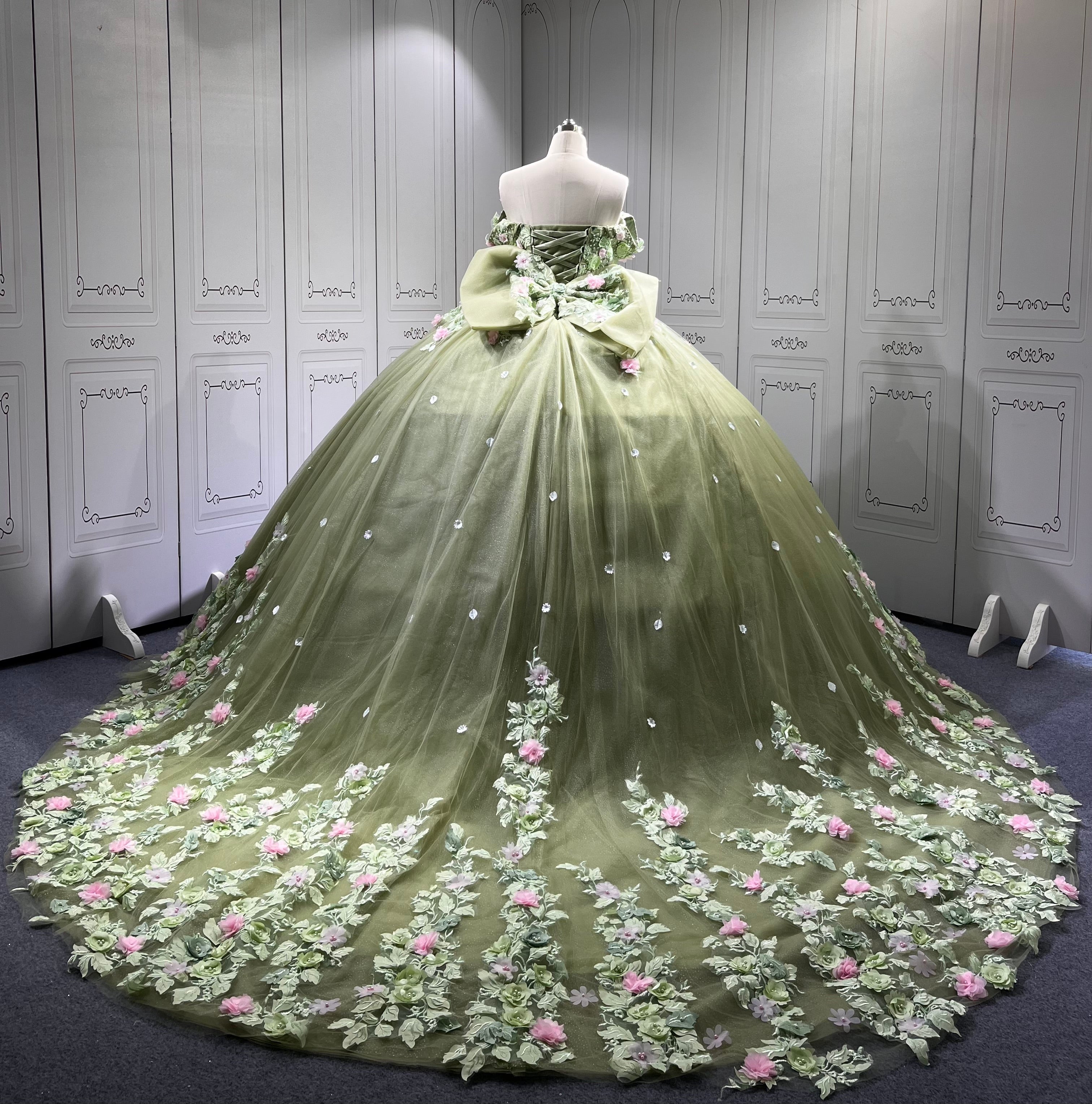 Mumuleo Sage Green Quinceanera Dress off the Shoulder 15 Dresses BallGown Vestidos Anos Quinceaneras Vestido Fiesta