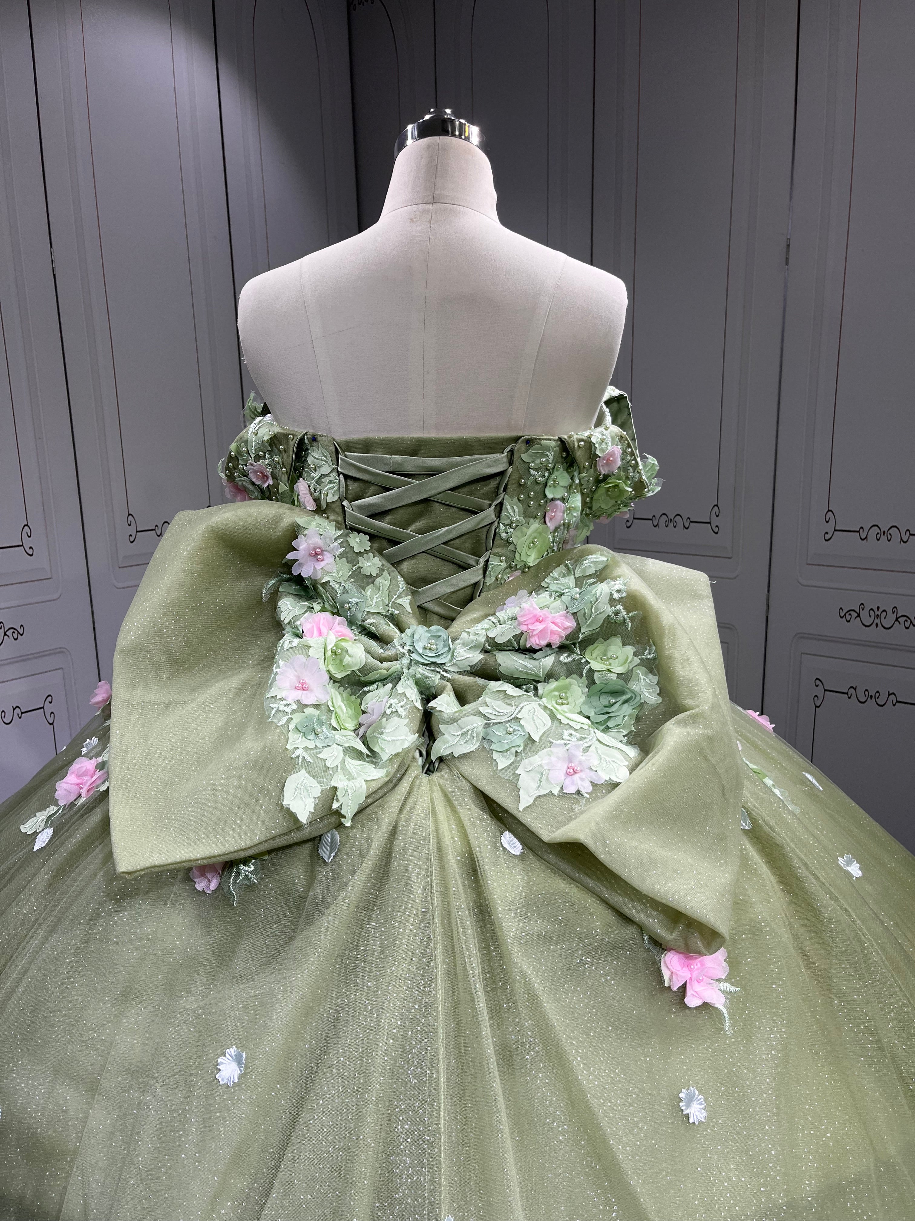Mumuleo Sage Green Quinceanera Dress off the Shoulder 15 Dresses BallGown Vestidos Anos Quinceaneras Vestido Fiesta
