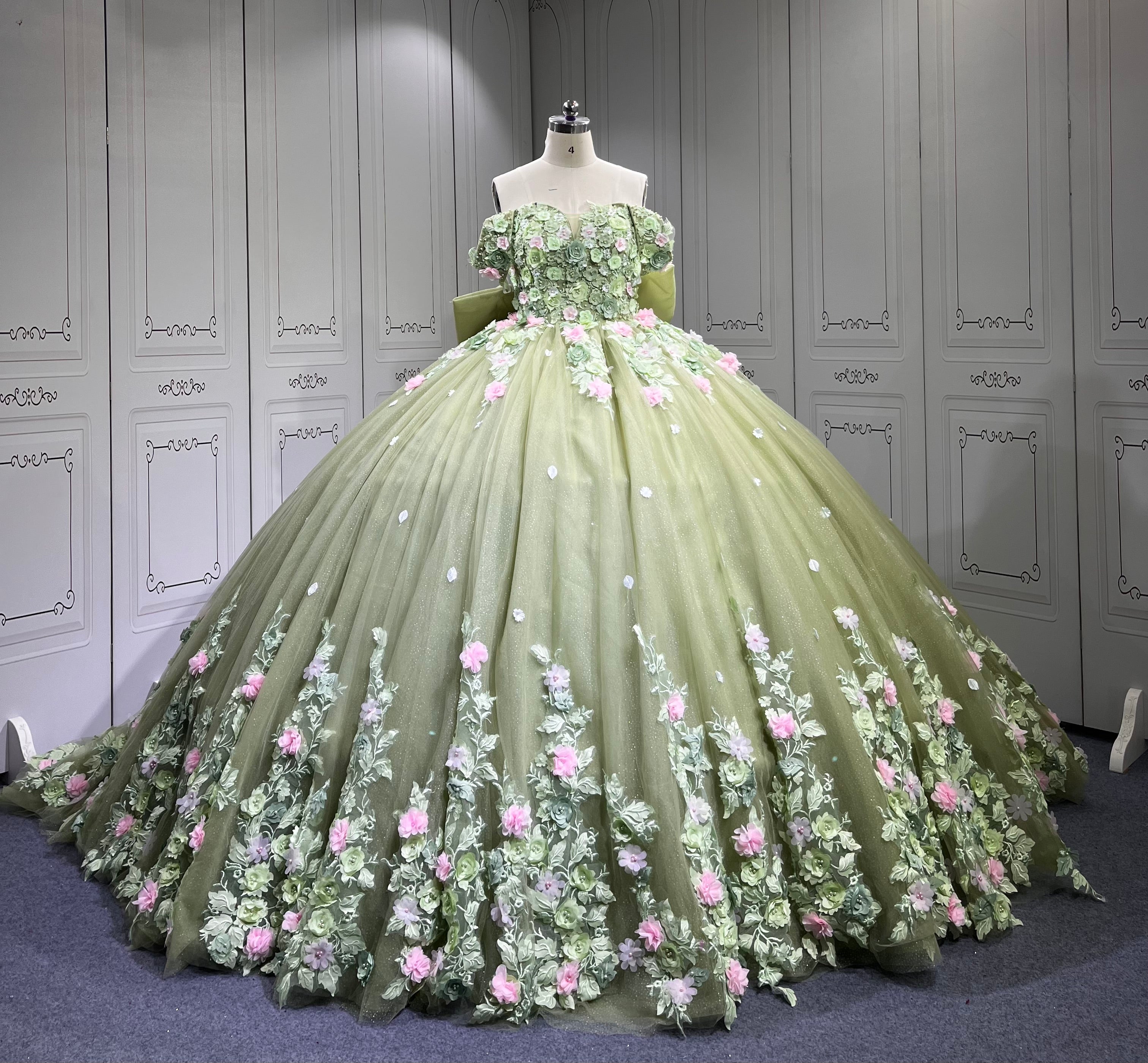 Mumuleo Sage Green Quinceanera Dress off the Shoulder 15 Dresses BallGown Vestidos Anos Quinceaneras Vestido Fiesta
