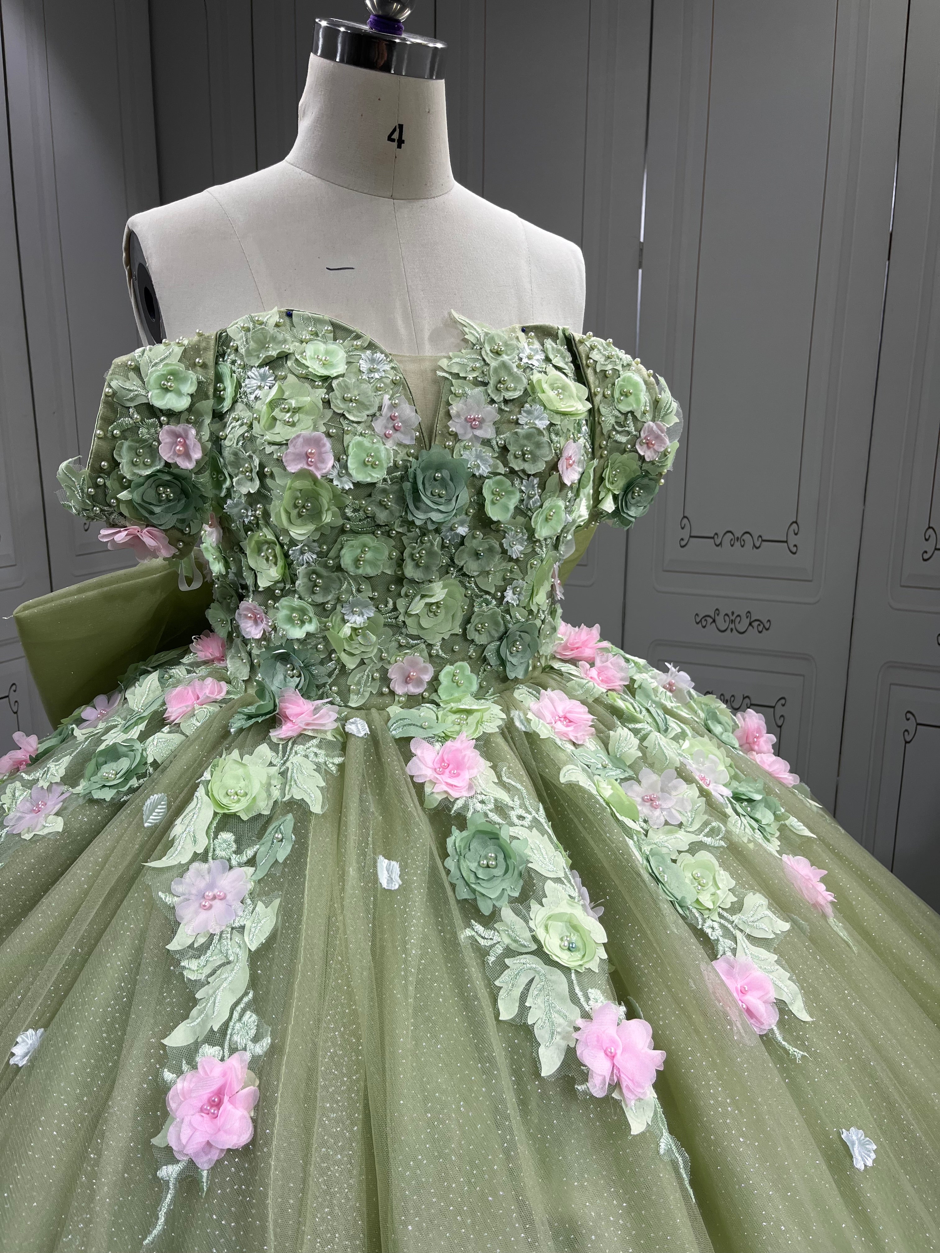 Mumuleo Sage Green Quinceanera Dress off the Shoulder 15 Dresses BallGown Vestidos Anos Quinceaneras Vestido Fiesta