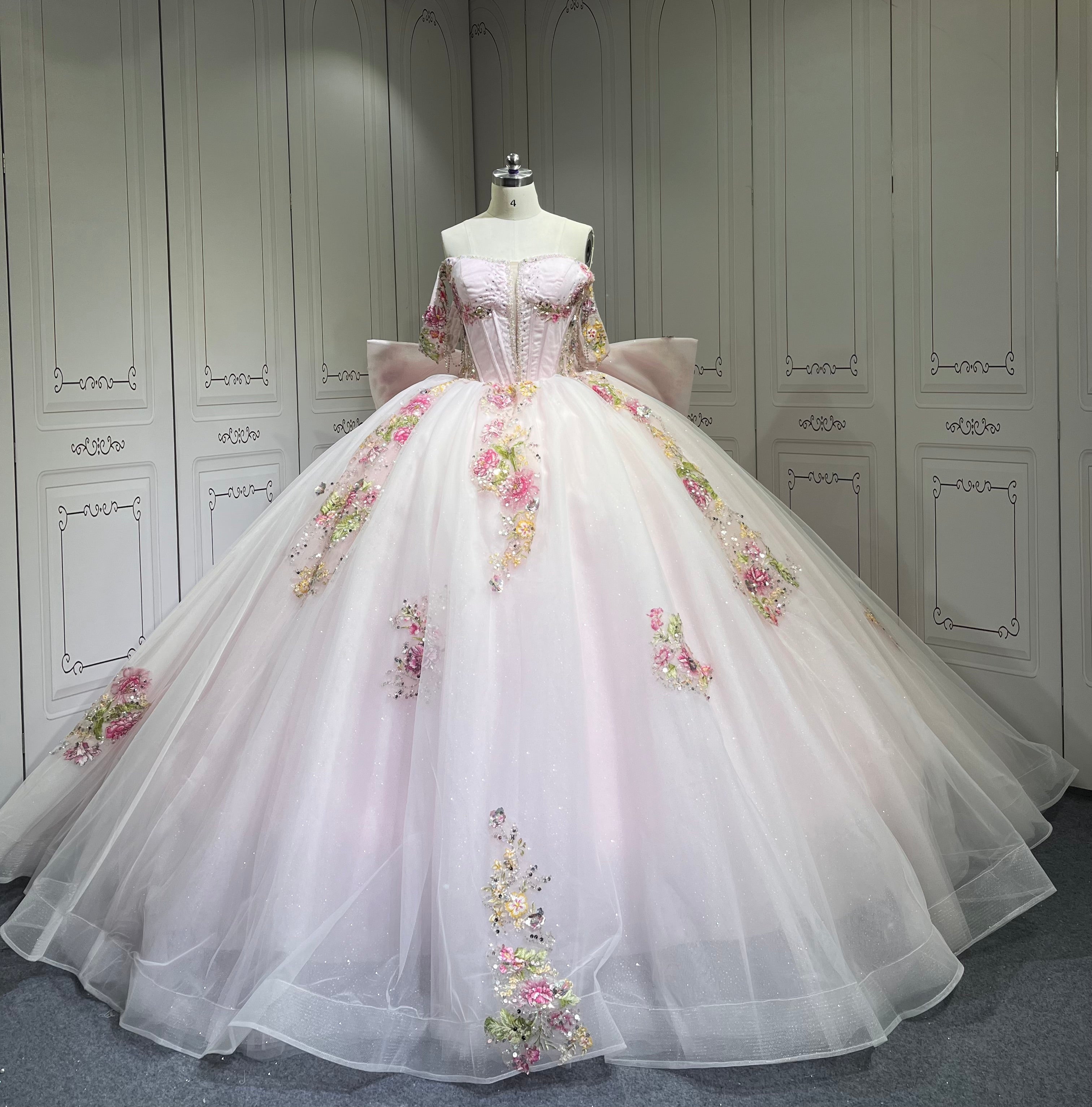 Mumuleo Pearl Pink Quinceanera Dresses Vestidos De 15 Traje De Quinceaera Rosa Y Violeta Vestidos De 15 Anos Ball Gown
