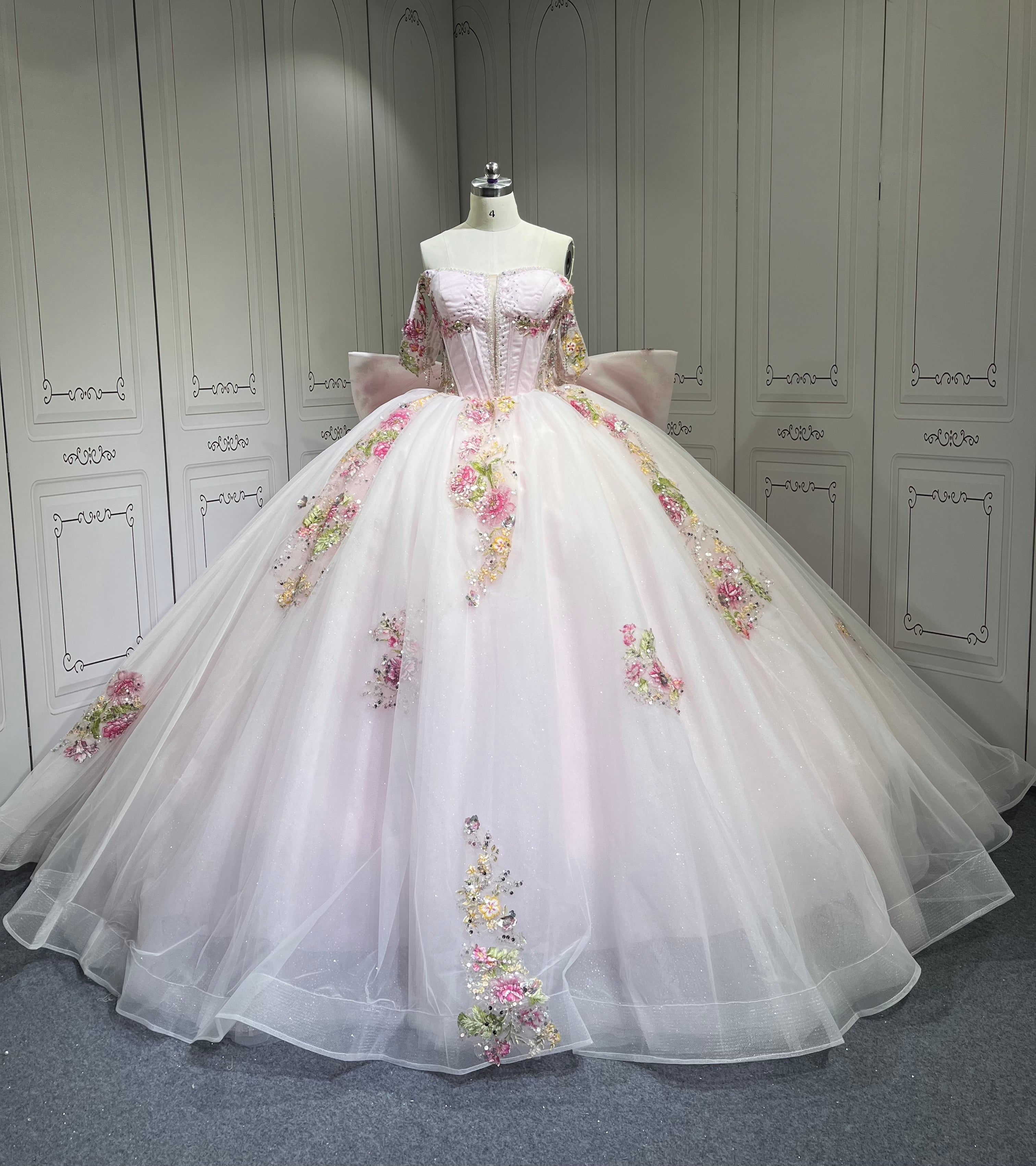 Mumuleo Pearl Pink Quinceanera Dresses Vestidos De 15 Traje De Quinceaera Rosa Y Violeta Vestidos De 15 Anos Ball Gown