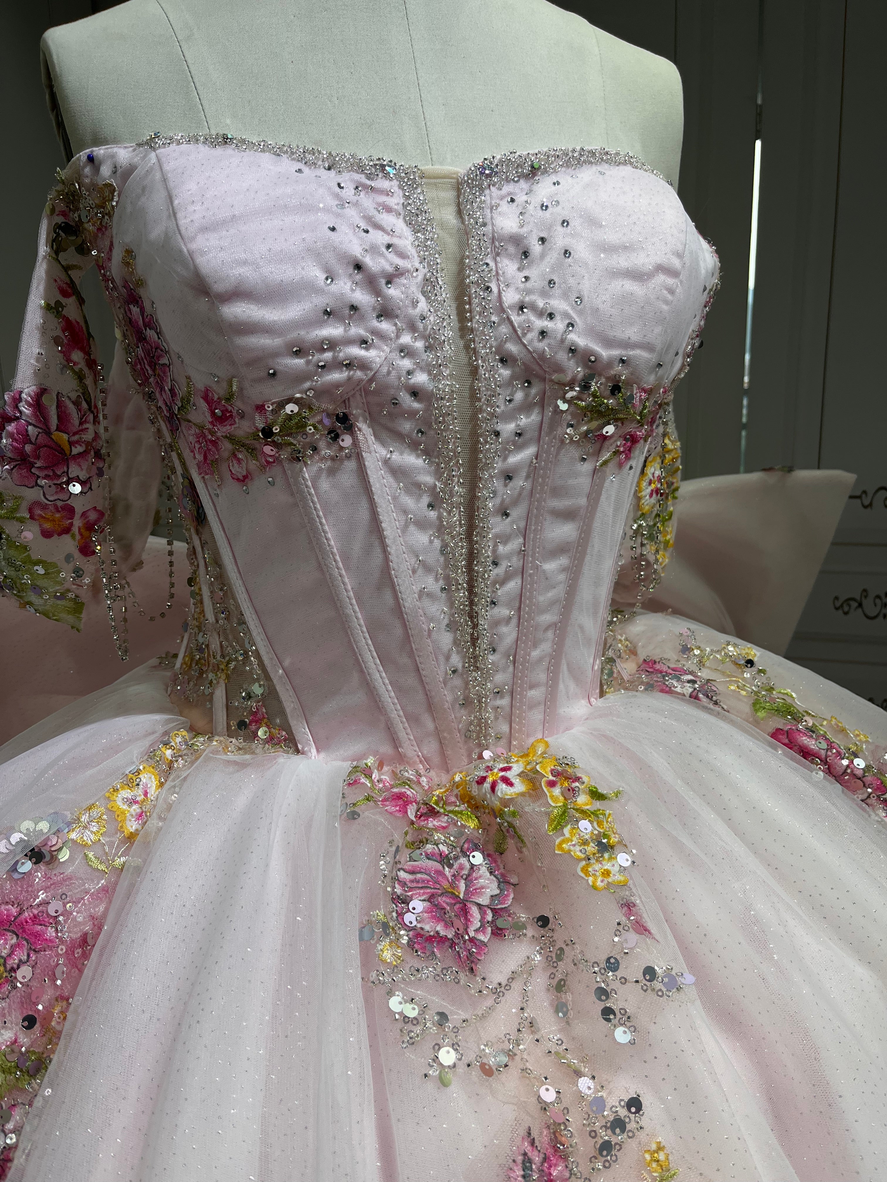 Mumuleo Pearl Pink Quinceanera Dresses Vestidos De 15 Traje De Quinceaera Rosa Y Violeta Vestidos De 15 Anos Ball Gown