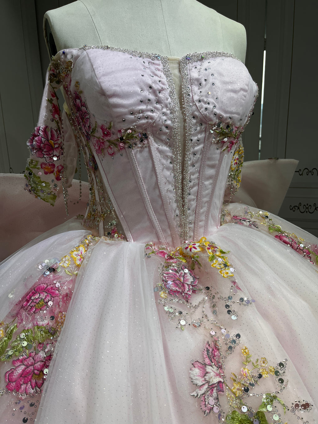 Mumuleo Pearl Pink Quinceanera Dresses Vestidos De 15 Traje De Quinceaera Rosa Y Violeta Vestidos De 15 Anos Ball Gown