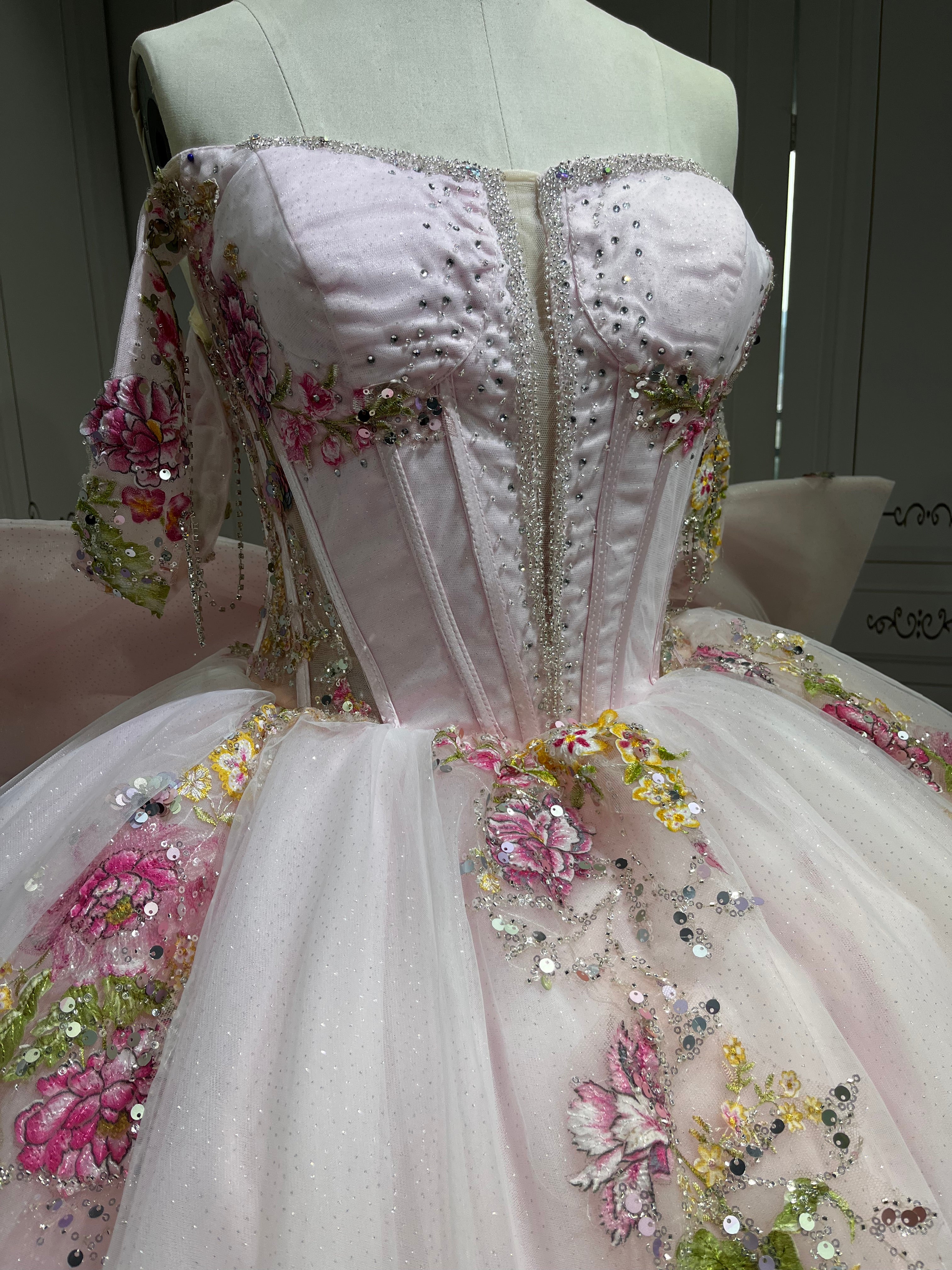 Mumuleo Pearl Pink Quinceanera Dresses Vestidos De 15 Traje De Quinceaera Rosa Y Violeta Vestidos De 15 Anos Ball Gown