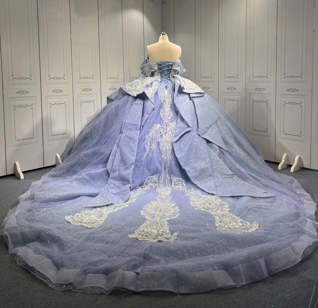 Mumuleo Metallic Blue Quinceanera Dresses 2025 Vestidos De 15 Aos De Festas Quinceanera Vestidos De Xv Aos Para Azul