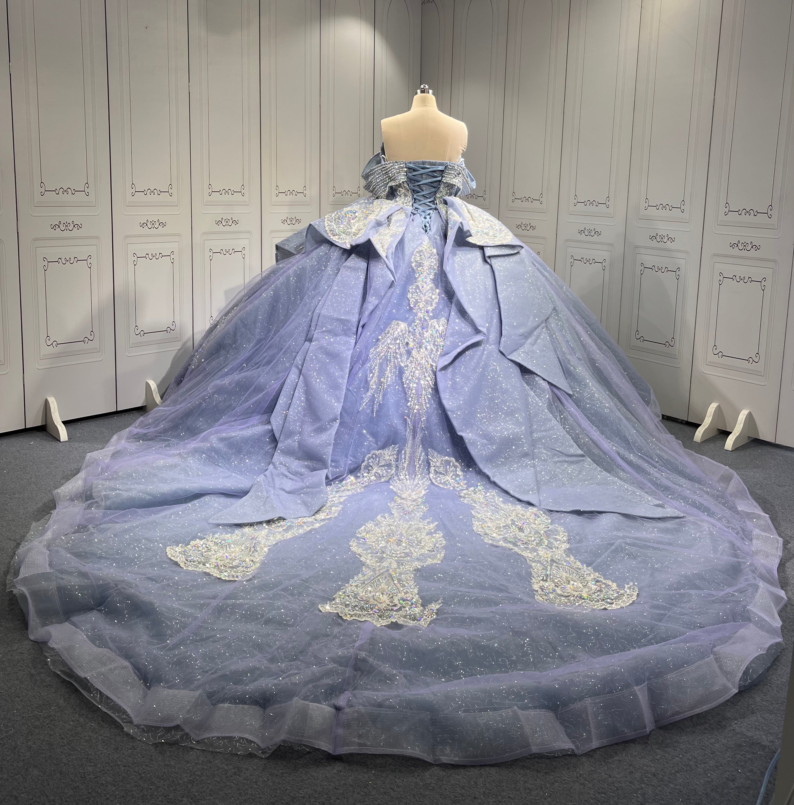 Mumuleo Metallic Blue Quinceanera Dresses 2025 Vestidos De 15 Aos De Festas Quinceanera Vestidos De Xv Aos Para Azul