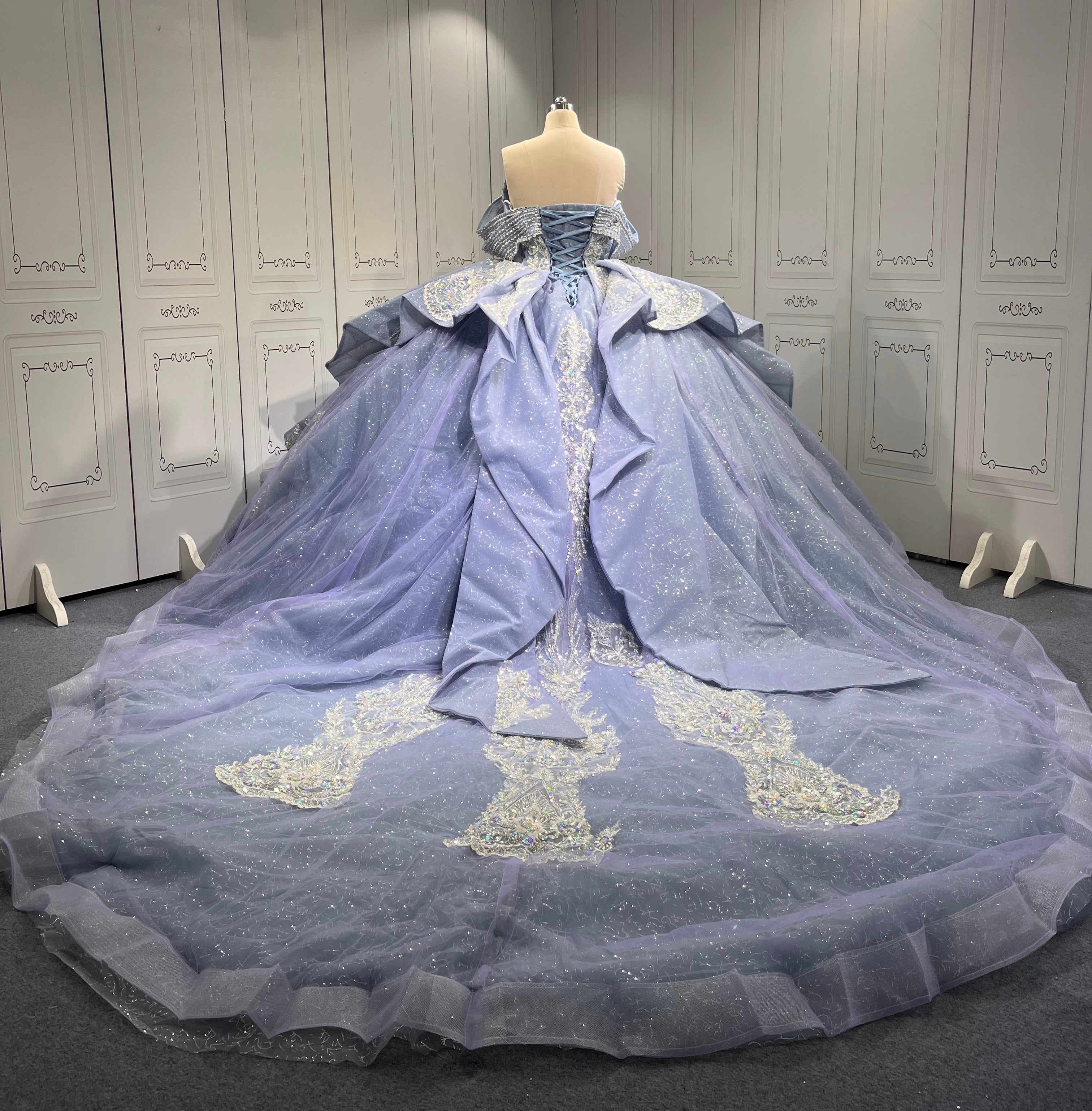 Mumuleo Metallic Blue Quinceanera Dresses 2025 Vestidos De 15 Aos De Festas Quinceanera Vestidos De Xv Aos Para Azul