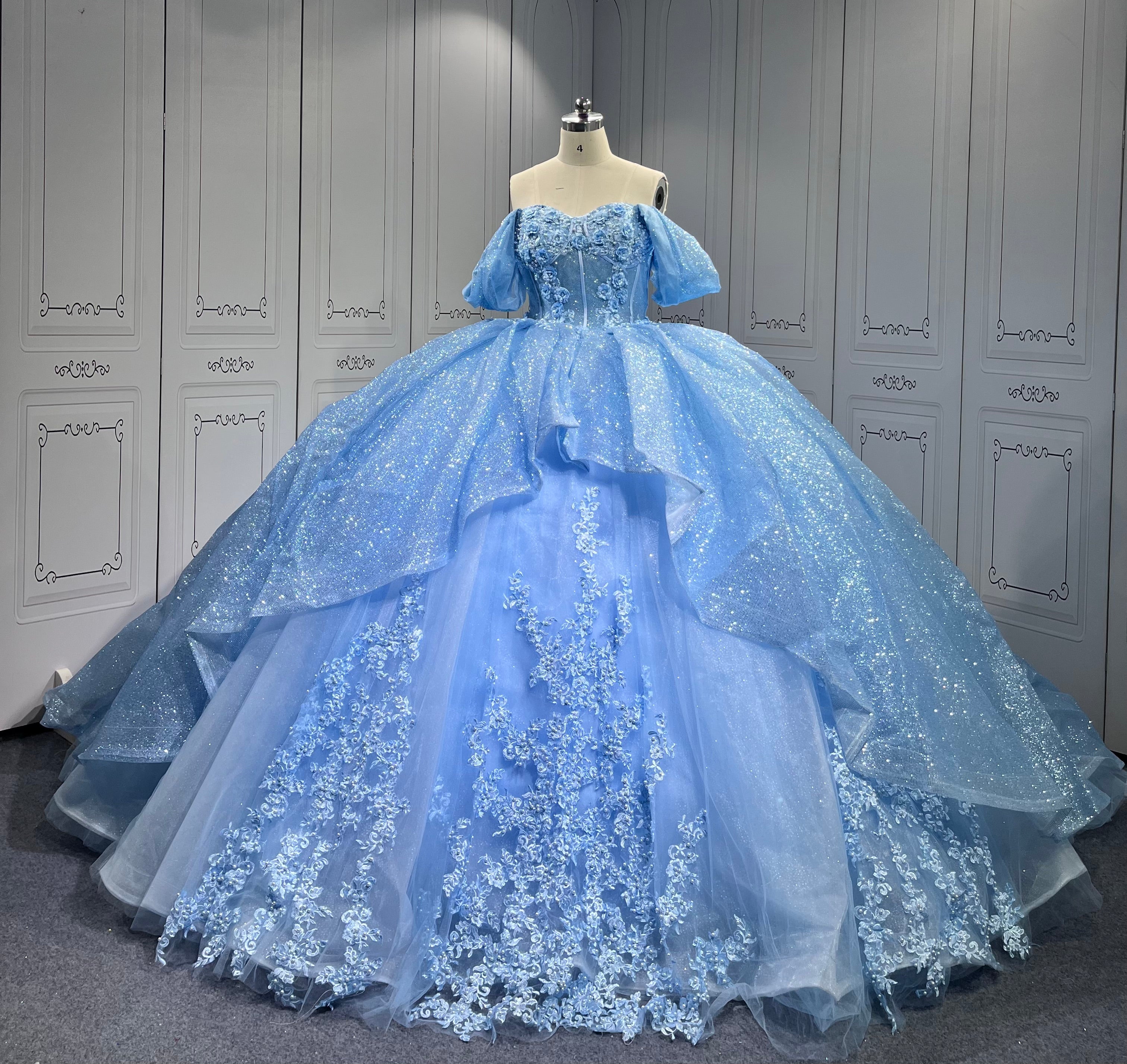 Mumuleo Princess Sky Blue Quinceanera Dresses Vestidos De 15 Anos Vestidos Quinceaeras Azul Rey