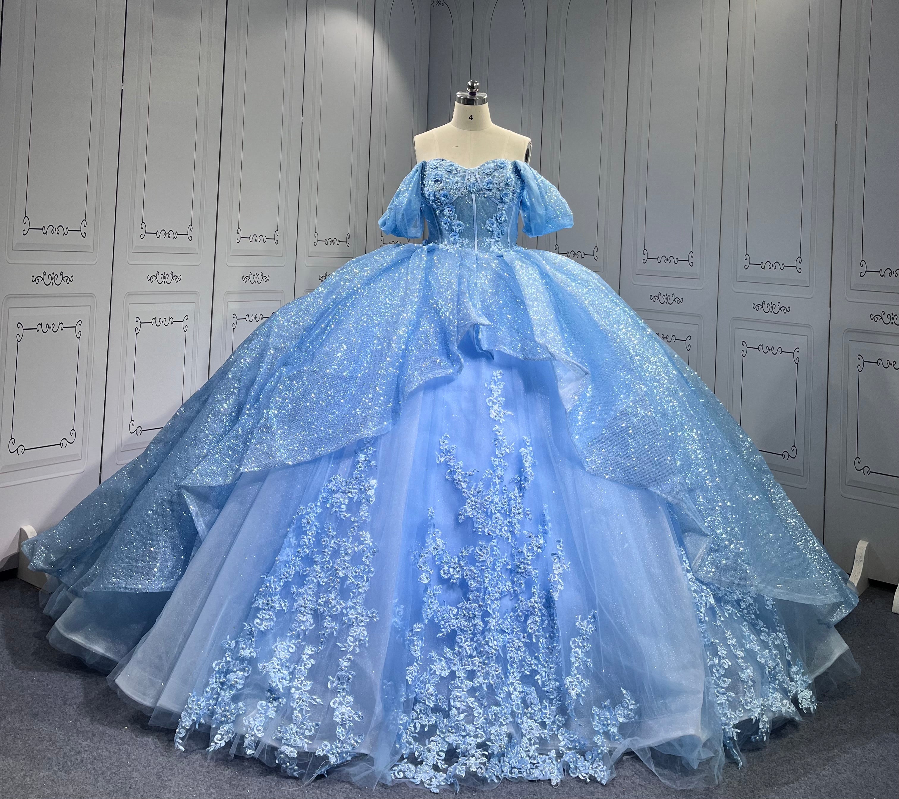 Mumuleo Princess Sky Blue Quinceanera Dresses Vestidos De 15 Anos Vestidos Quinceaeras Azul Rey