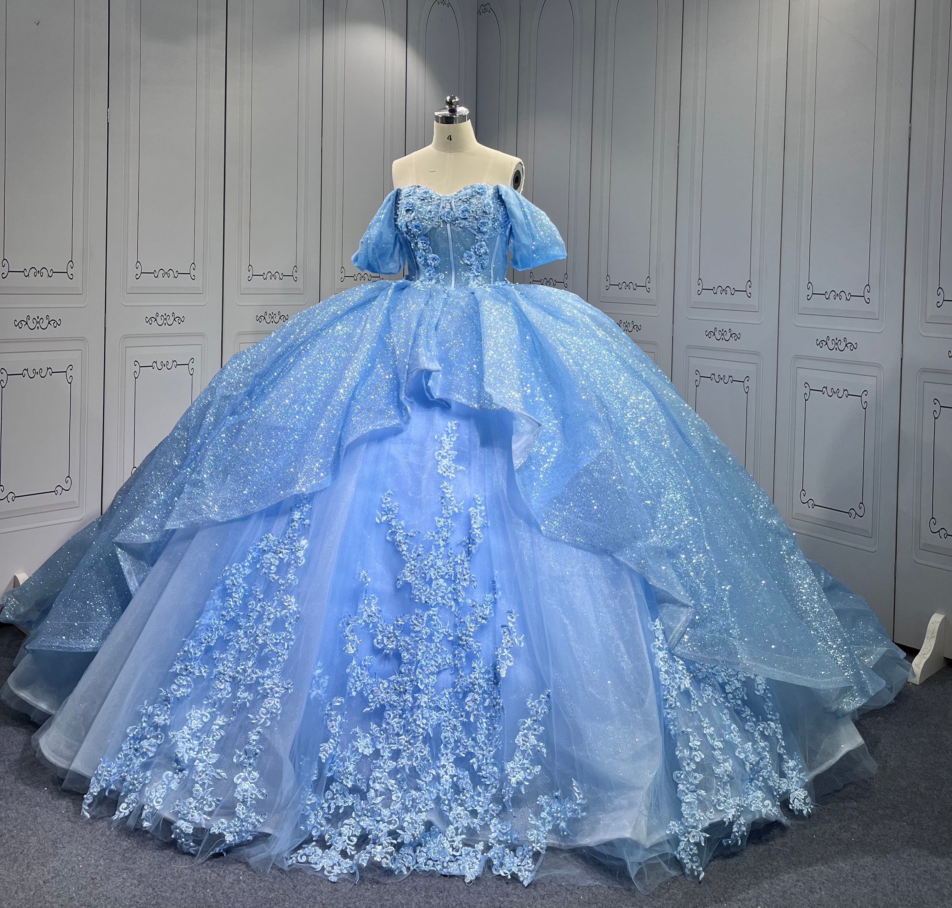 Mumuleo Princess Sky Blue Quinceanera Dresses Vestidos De 15 Anos Vestidos Quinceaeras Azul Rey