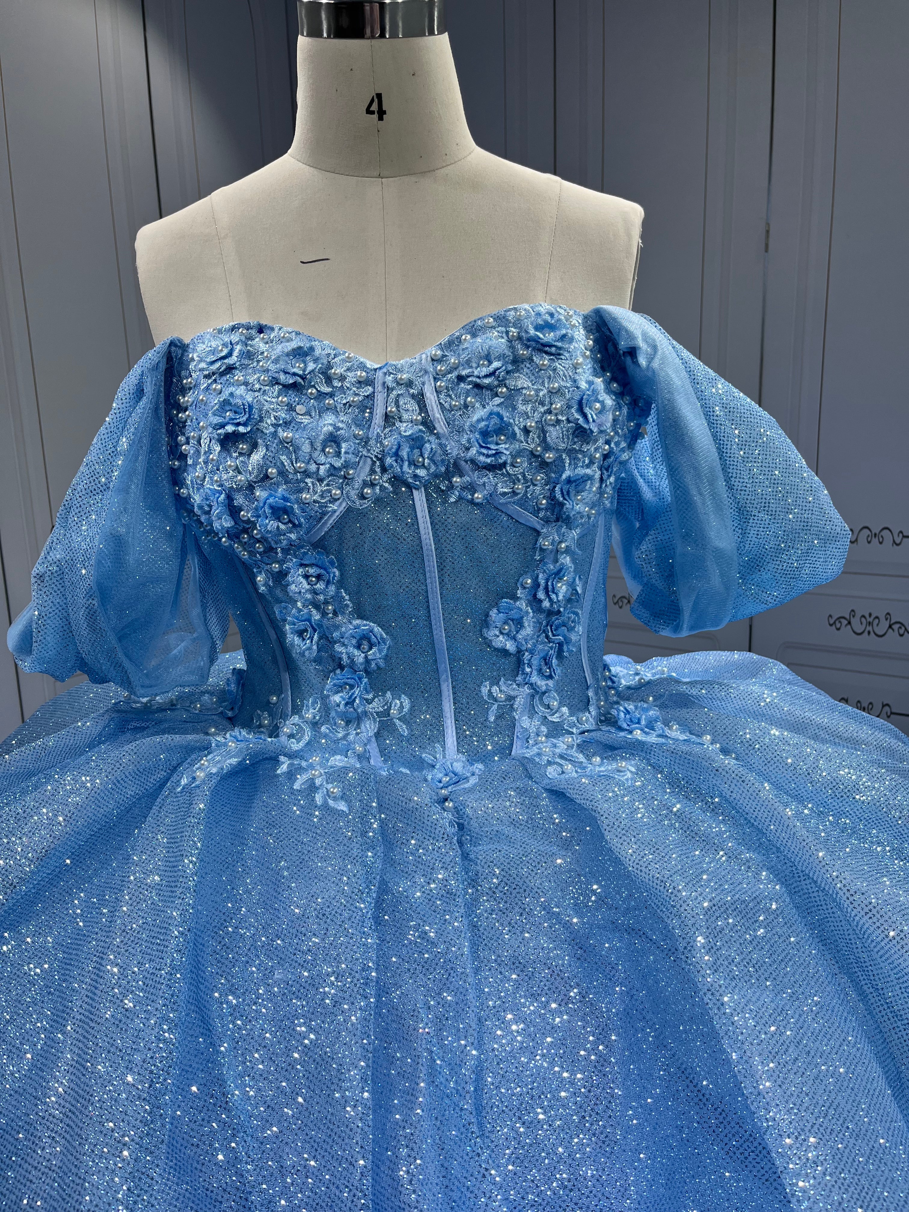 Mumuleo Princess Sky Blue Quinceanera Dresses Vestidos De 15 Anos Vestidos Quinceaeras Azul Rey