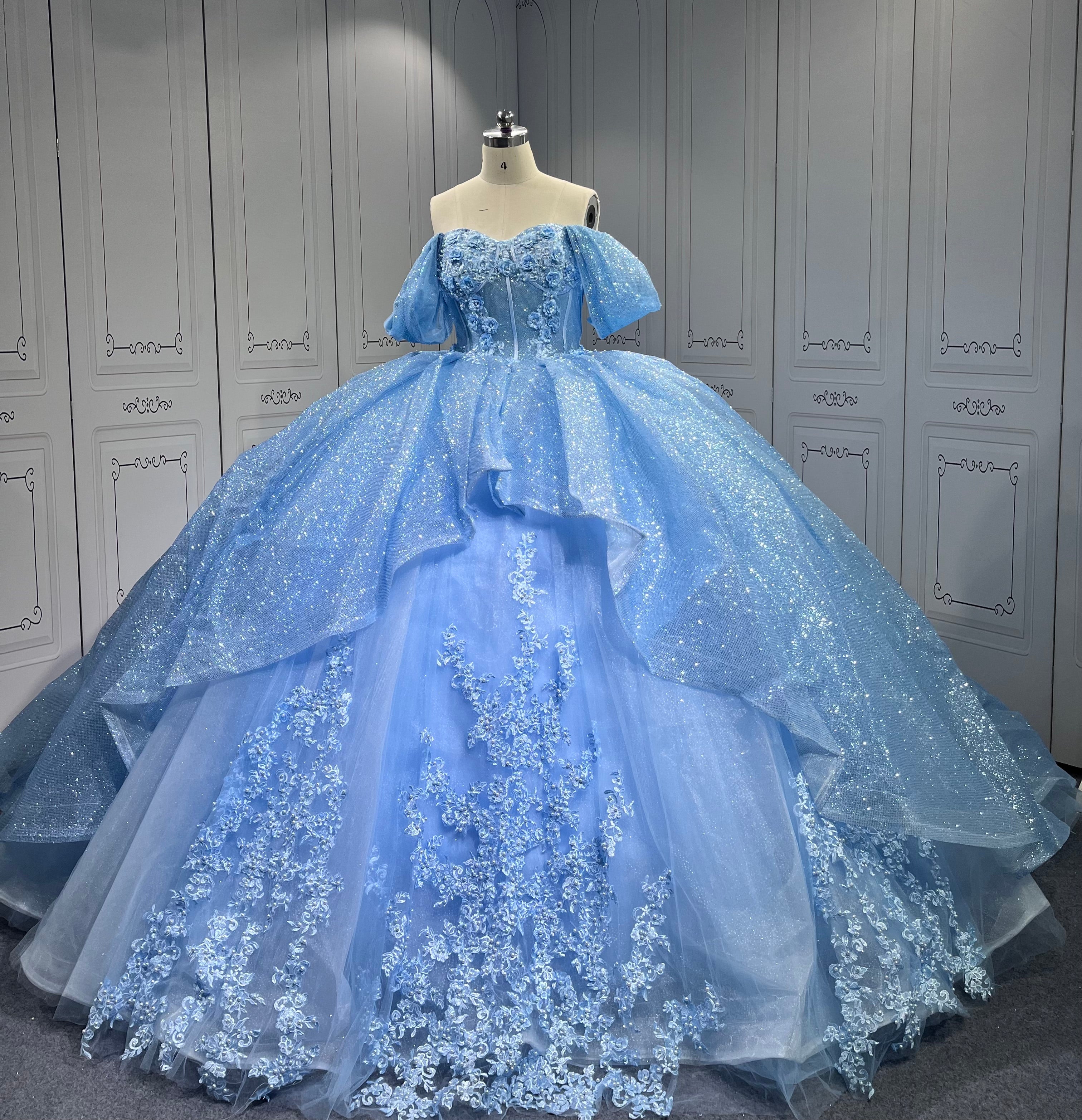 Mumuleo Princess Sky Blue Quinceanera Dresses Vestidos De 15 Anos Vestidos Quinceaeras Azul Rey