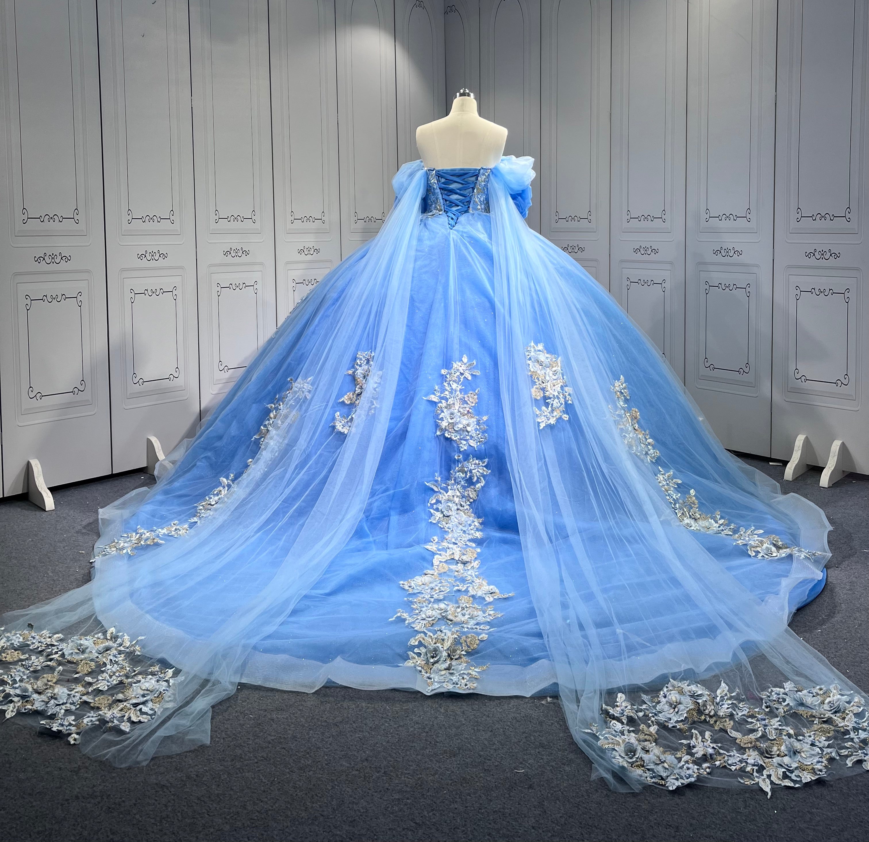 Mumuleo Vestido De Xv Aos En Azul Marino Sky Blue Quinceanera Dress 2025 De Para 15 Aos Quincera Dress Azul Quinceanera Dresses