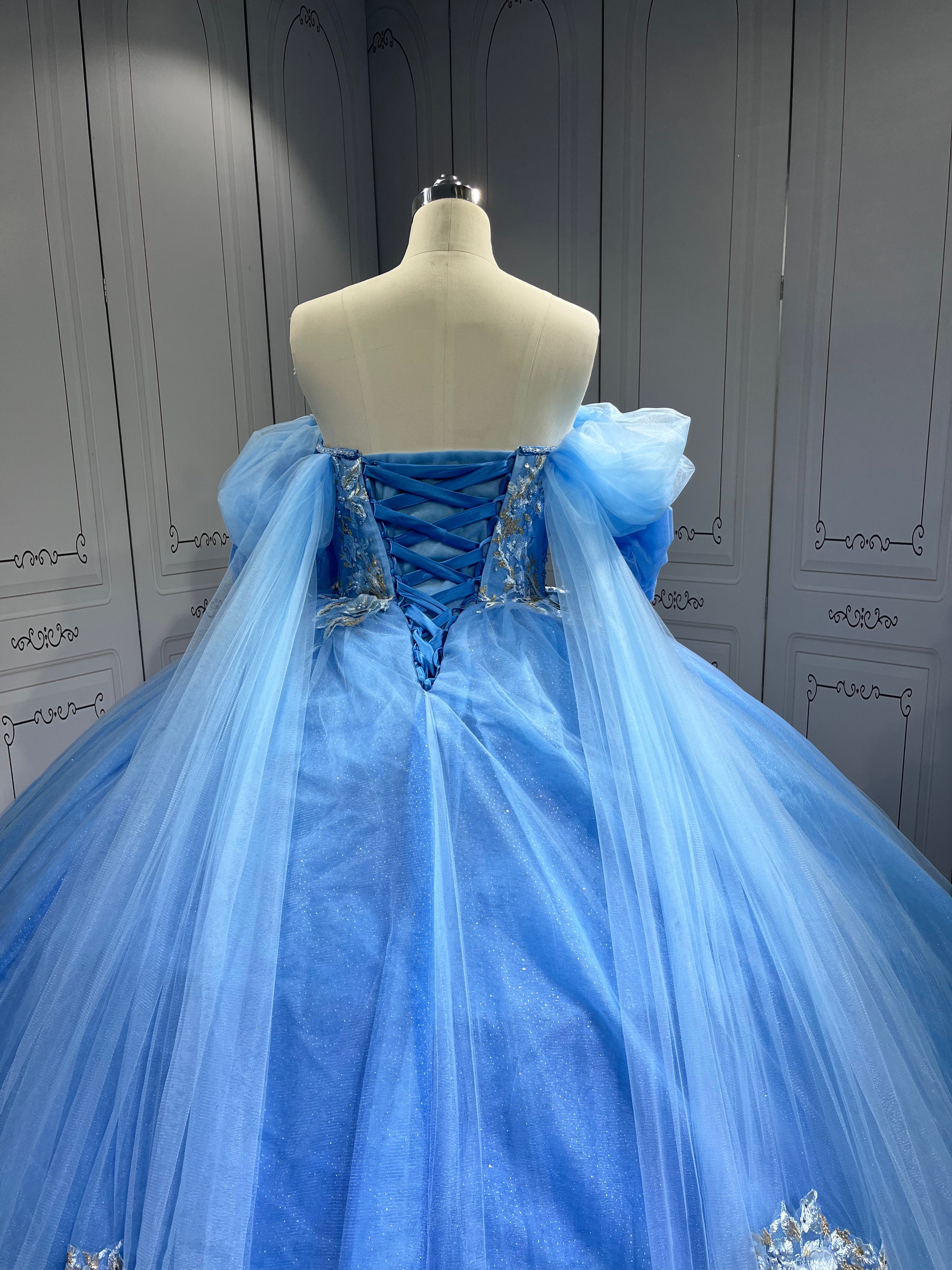Mumuleo Vestido De Xv Aos En Azul Marino Sky Blue Quinceanera Dress 2025 De Para 15 Aos Quincera Dress Azul Quinceanera Dresses