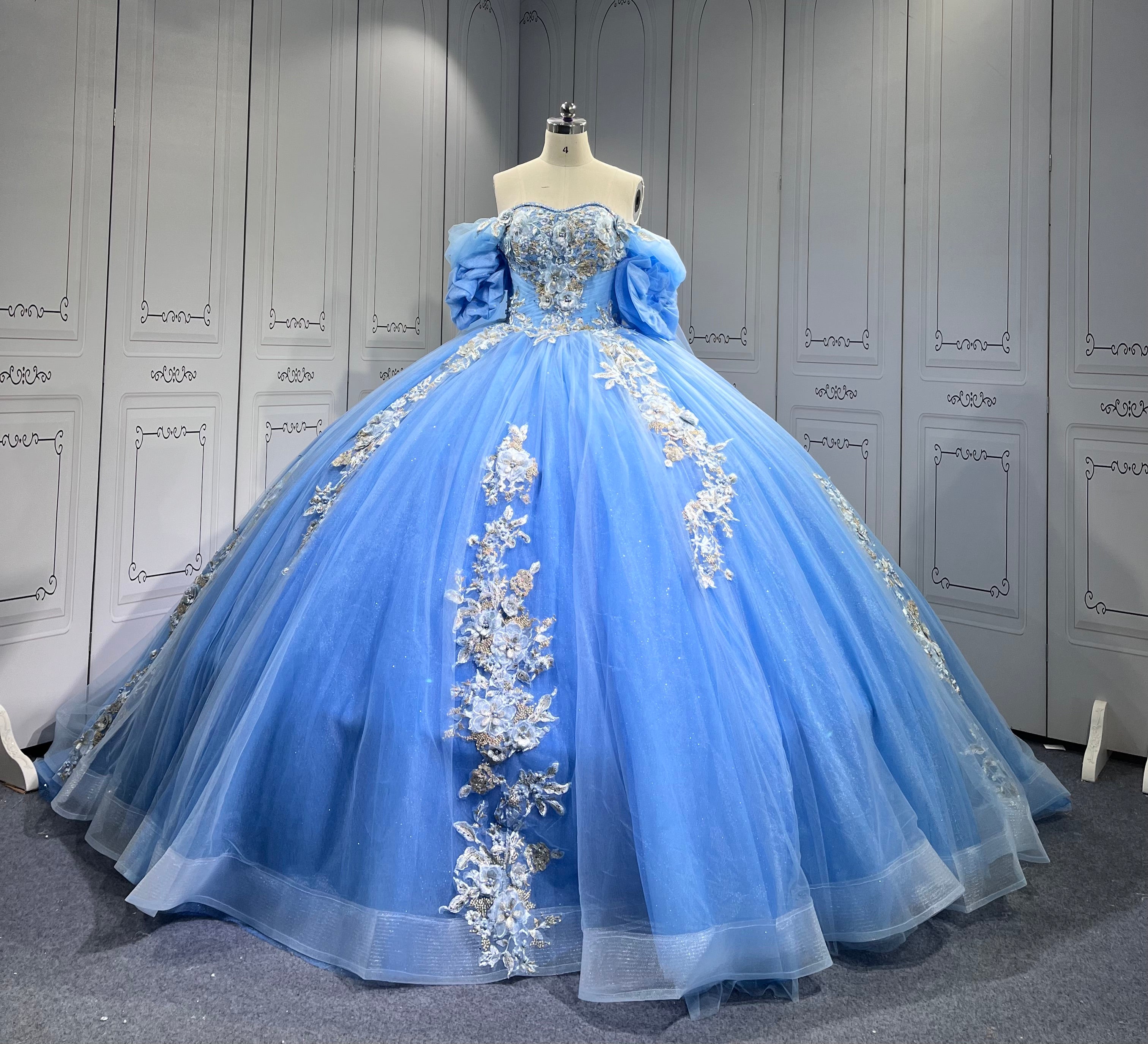 Mumuleo Vestido De Xv Aos En Azul Marino Sky Blue Quinceanera Dress 2025 De Para 15 Aos Quincera Dress Azul Quinceanera Dresses