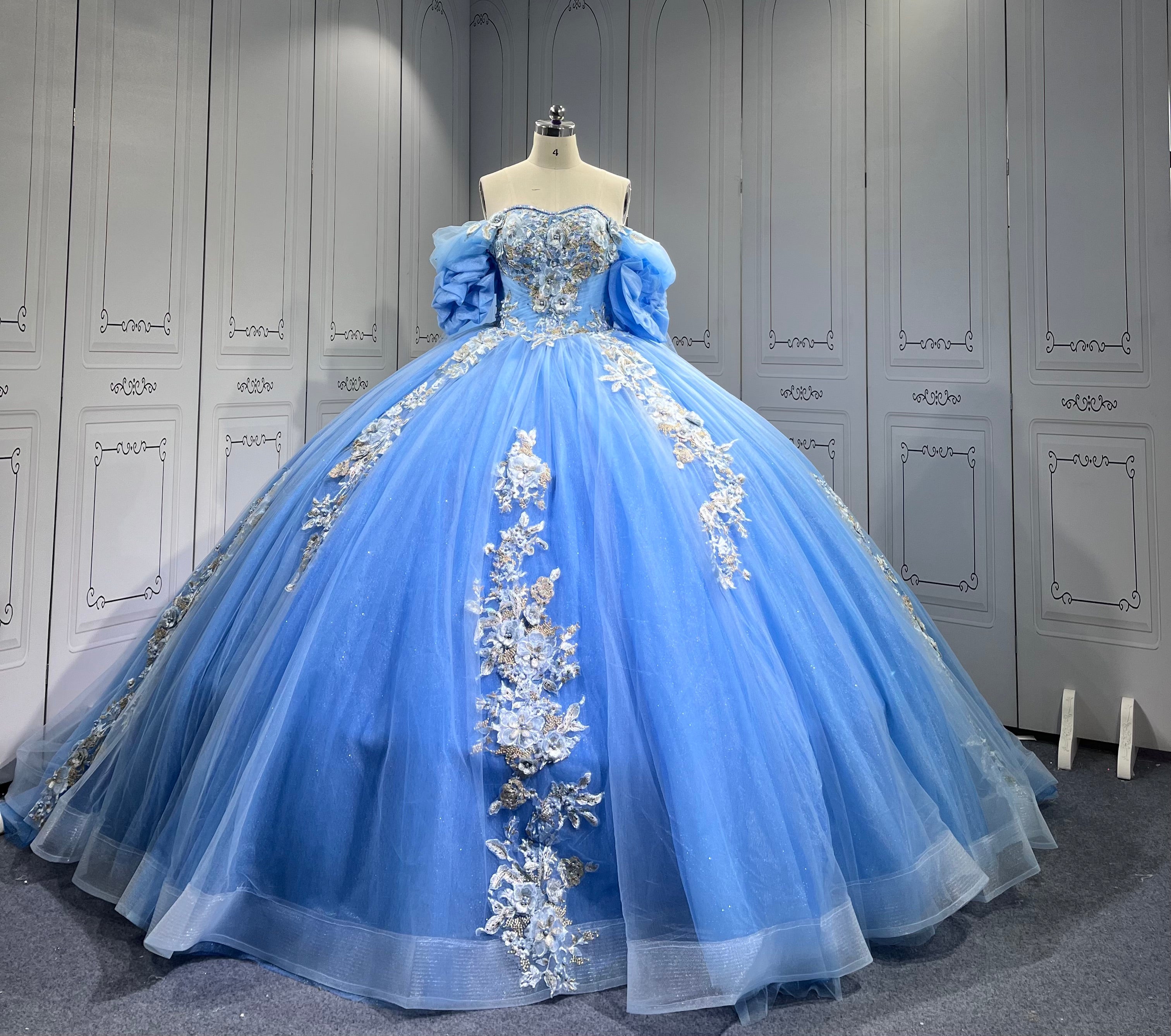 Mumuleo Vestido De Xv Aos En Azul Marino Sky Blue Quinceanera Dress 2025 De Para 15 Aos Quincera Dress Azul Quinceanera Dresses