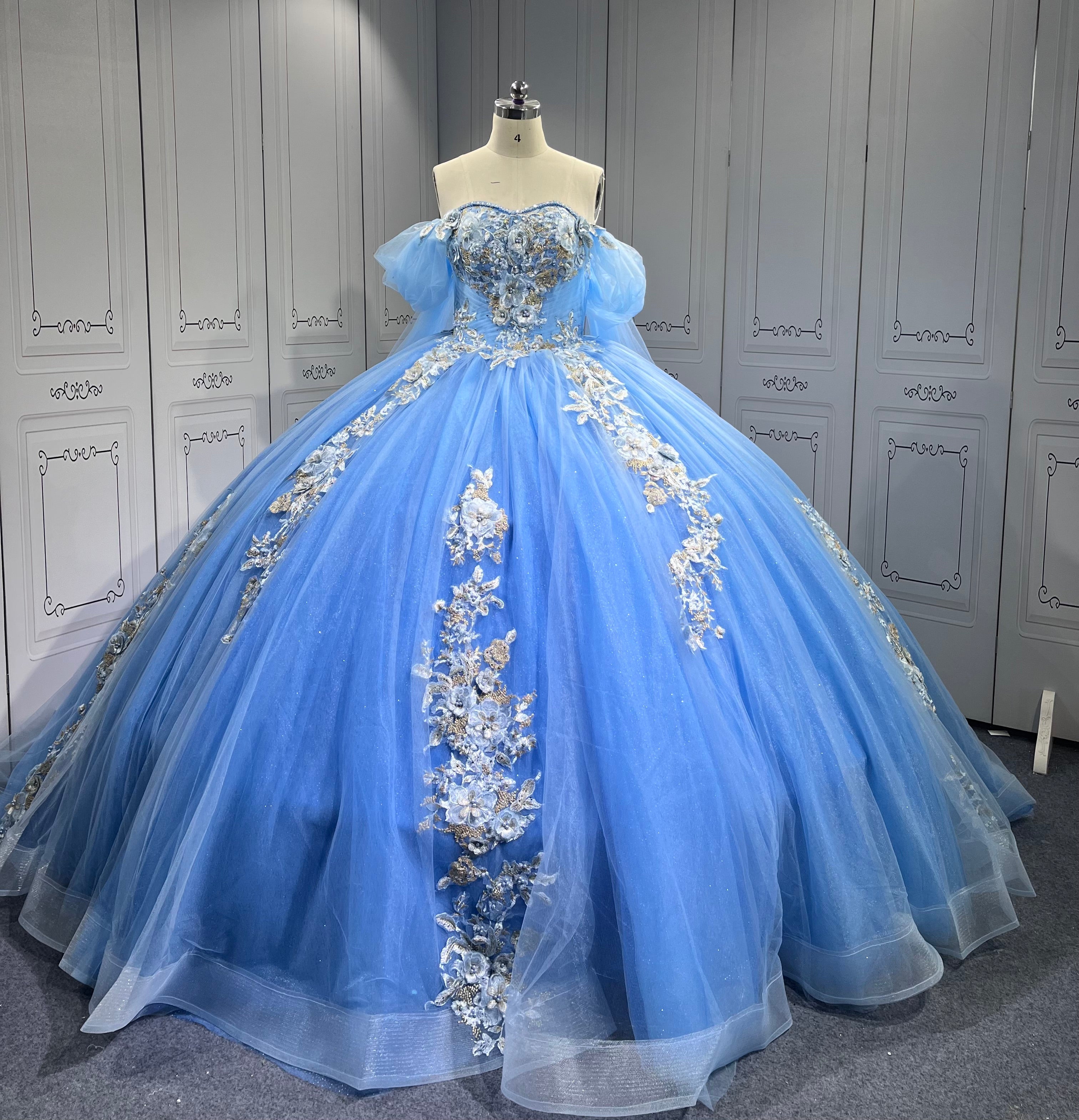 Mumuleo Vestido De Xv Aos En Azul Marino Sky Blue Quinceanera Dress 2025 De Para 15 Aos Quincera Dress Azul Quinceanera Dresses