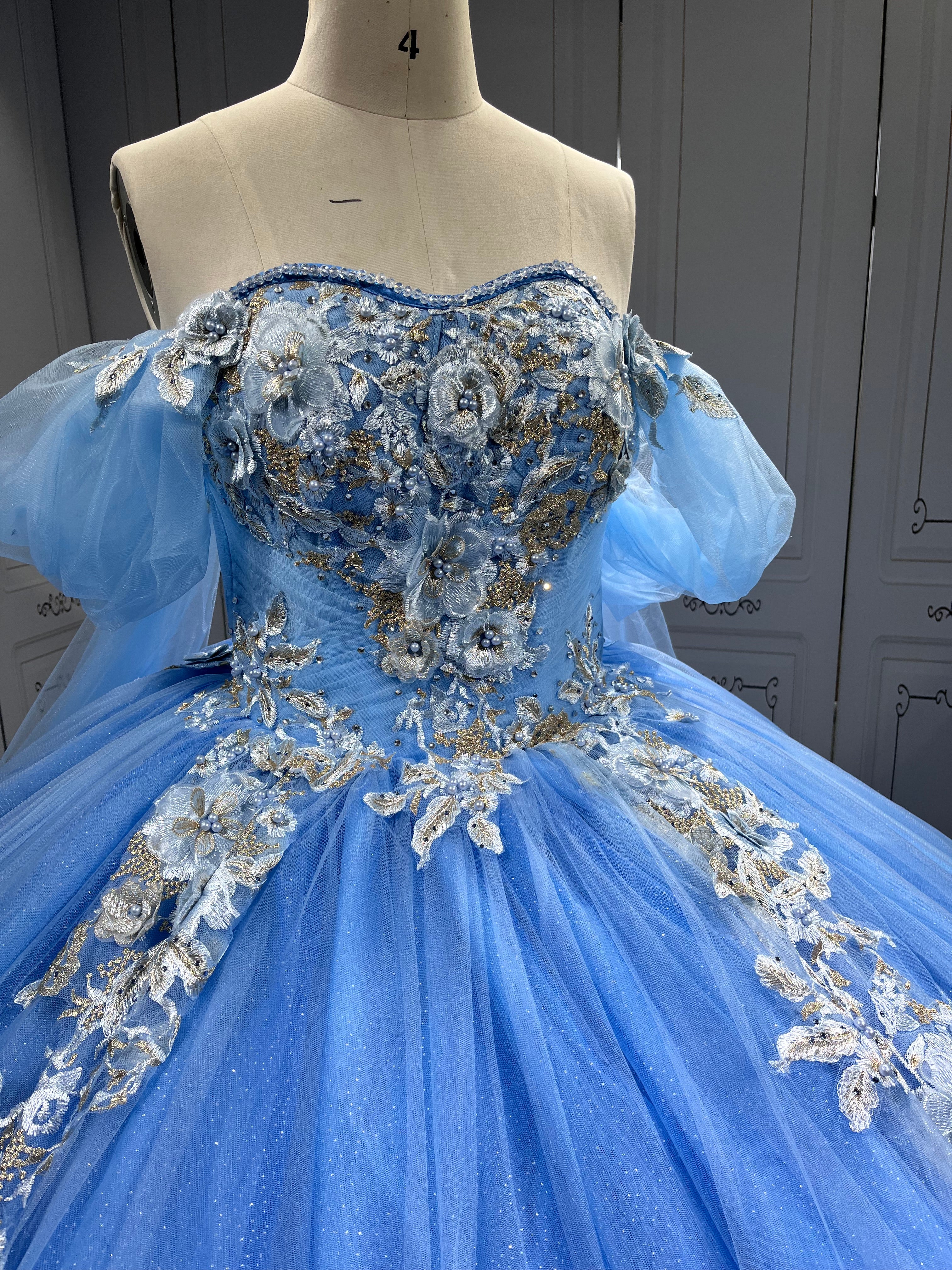 Mumuleo Vestido De Xv Aos En Azul Marino Sky Blue Quinceanera Dress 2025 De Para 15 Aos Quincera Dress Azul Quinceanera Dresses