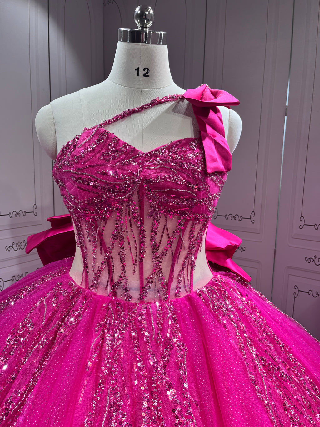 One Shoulder Fuchsia Quinceanera DressesVestidos Para Quiseaera Vestidos De 15Aos De Fiesta Mexicana Quince