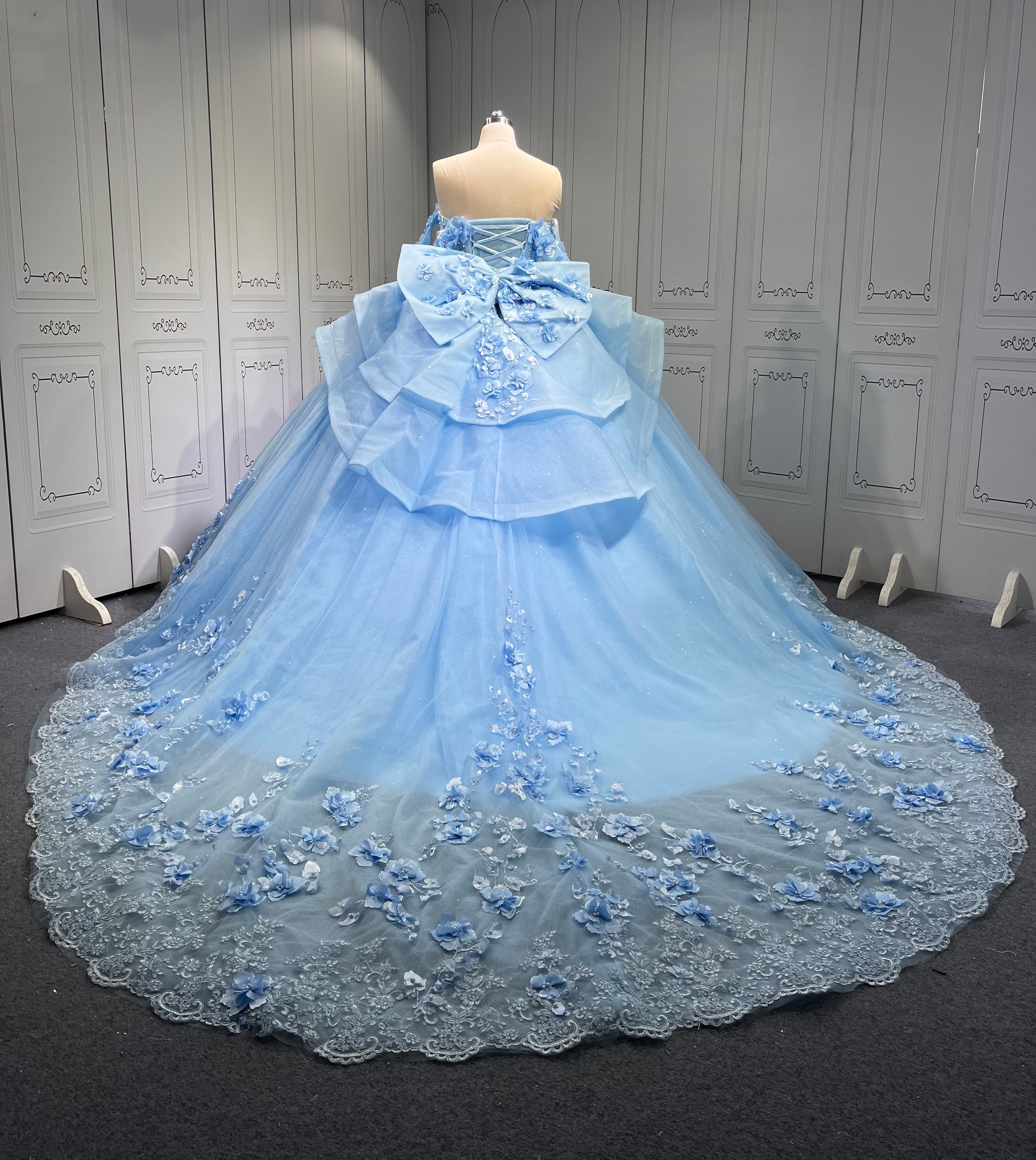 Vestido 15 Anos Vestidos De Gala Largos Novia Princesa Con Brillo Sky Blue Boda Vestidos Quinceanera