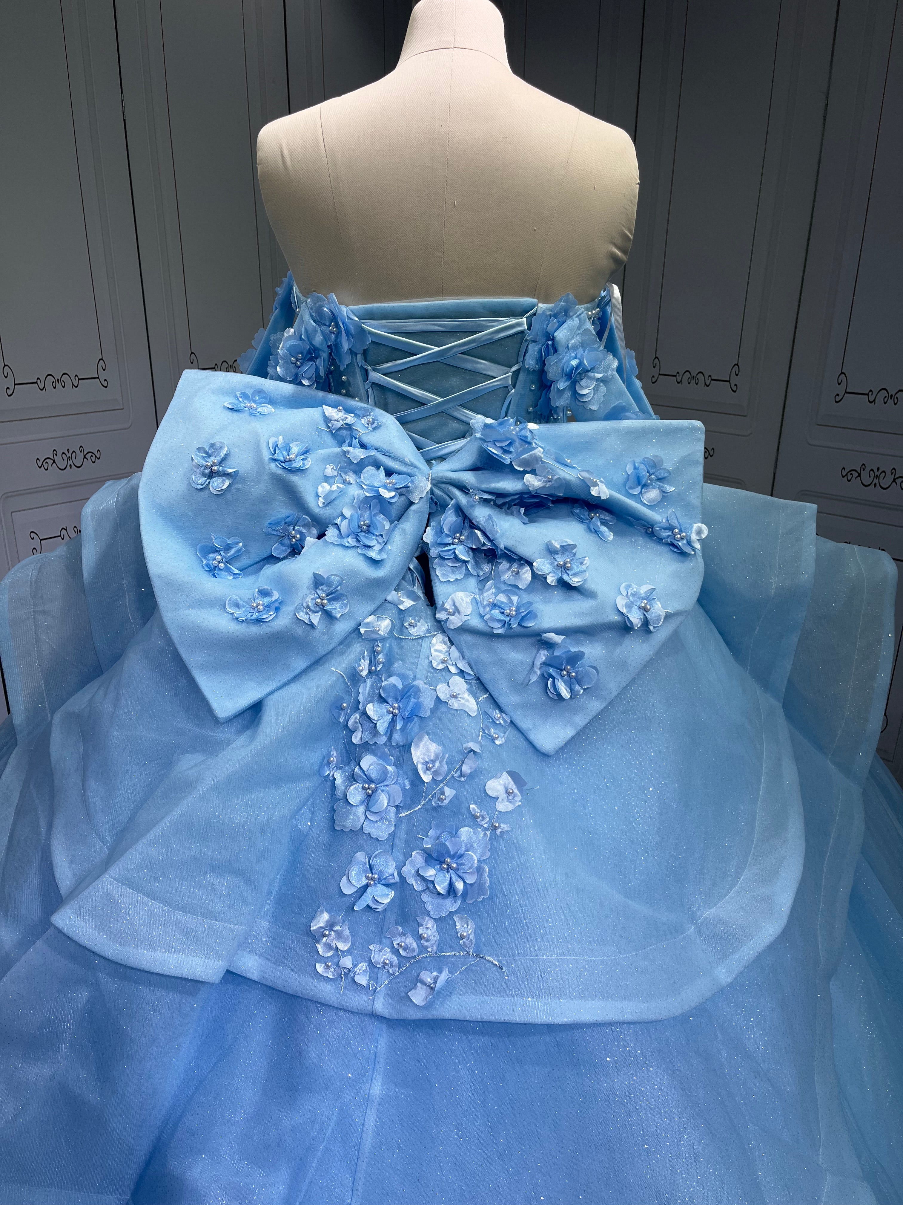 Vestido 15 Anos Vestidos De Gala Largos Novia Princesa Con Brillo Sky Blue Boda Vestidos Quinceanera