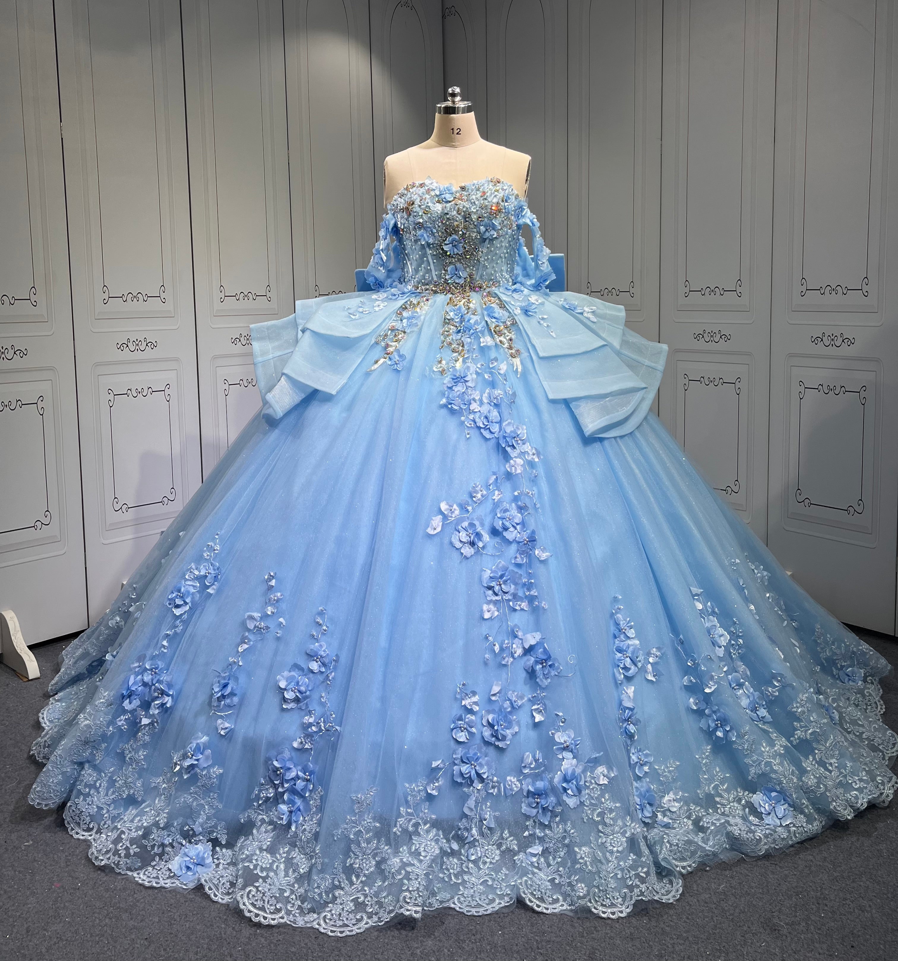 Vestido 15 Anos Vestidos De Gala Largos Novia Princesa Con Brillo Sky Blue Boda Vestidos Quinceanera