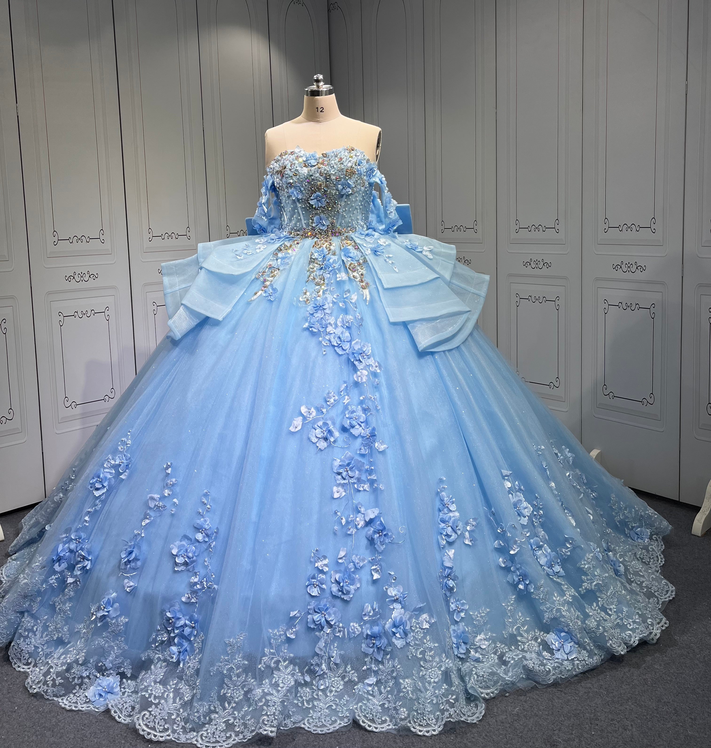 Vestido 15 Anos Vestidos De Gala Largos Novia Princesa Con Brillo Sky Blue Boda Vestidos Quinceanera