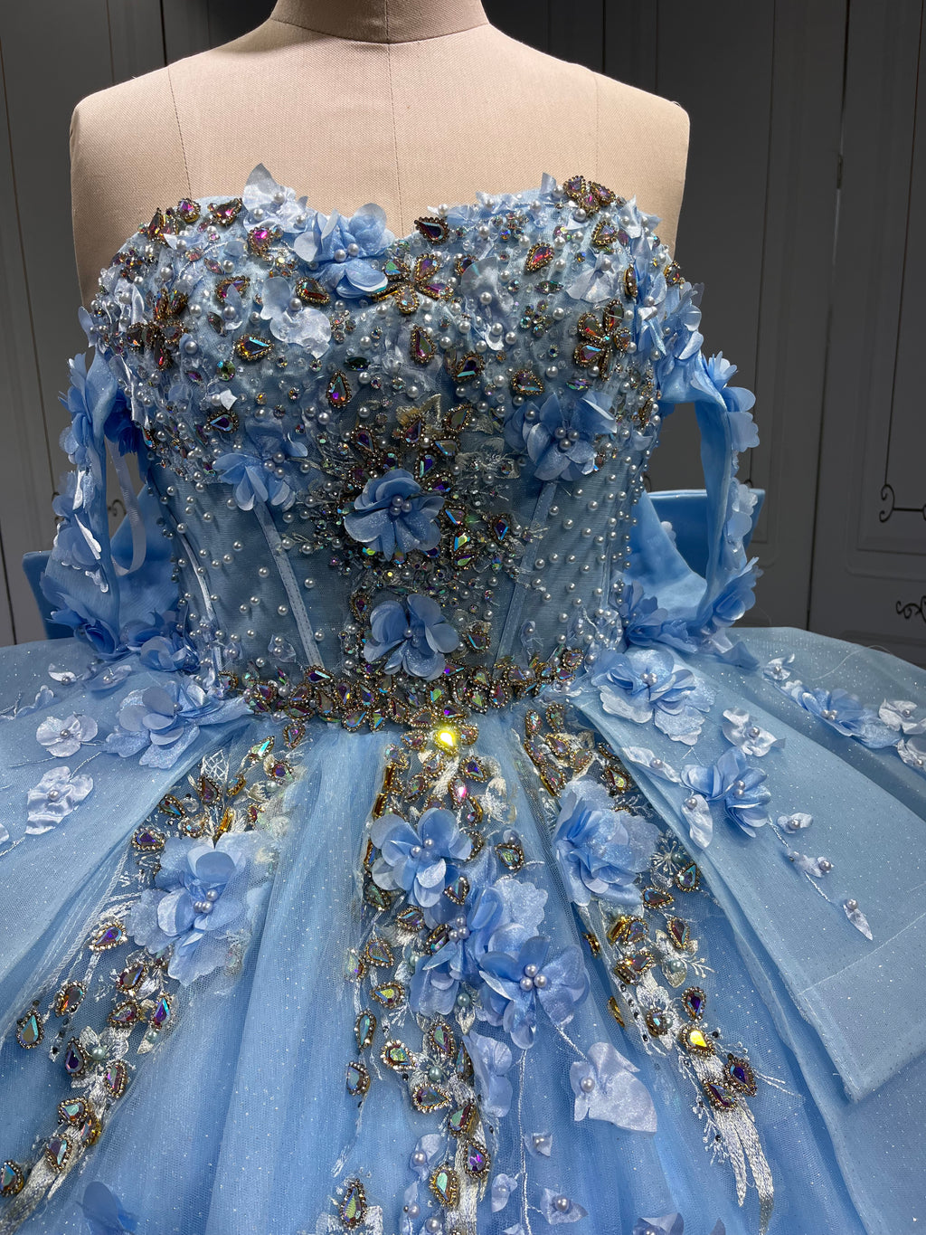 Vestido 15 Anos Vestidos De Gala Largos Novia Princesa Con Brillo Sky Blue Boda Vestidos Quinceanera
