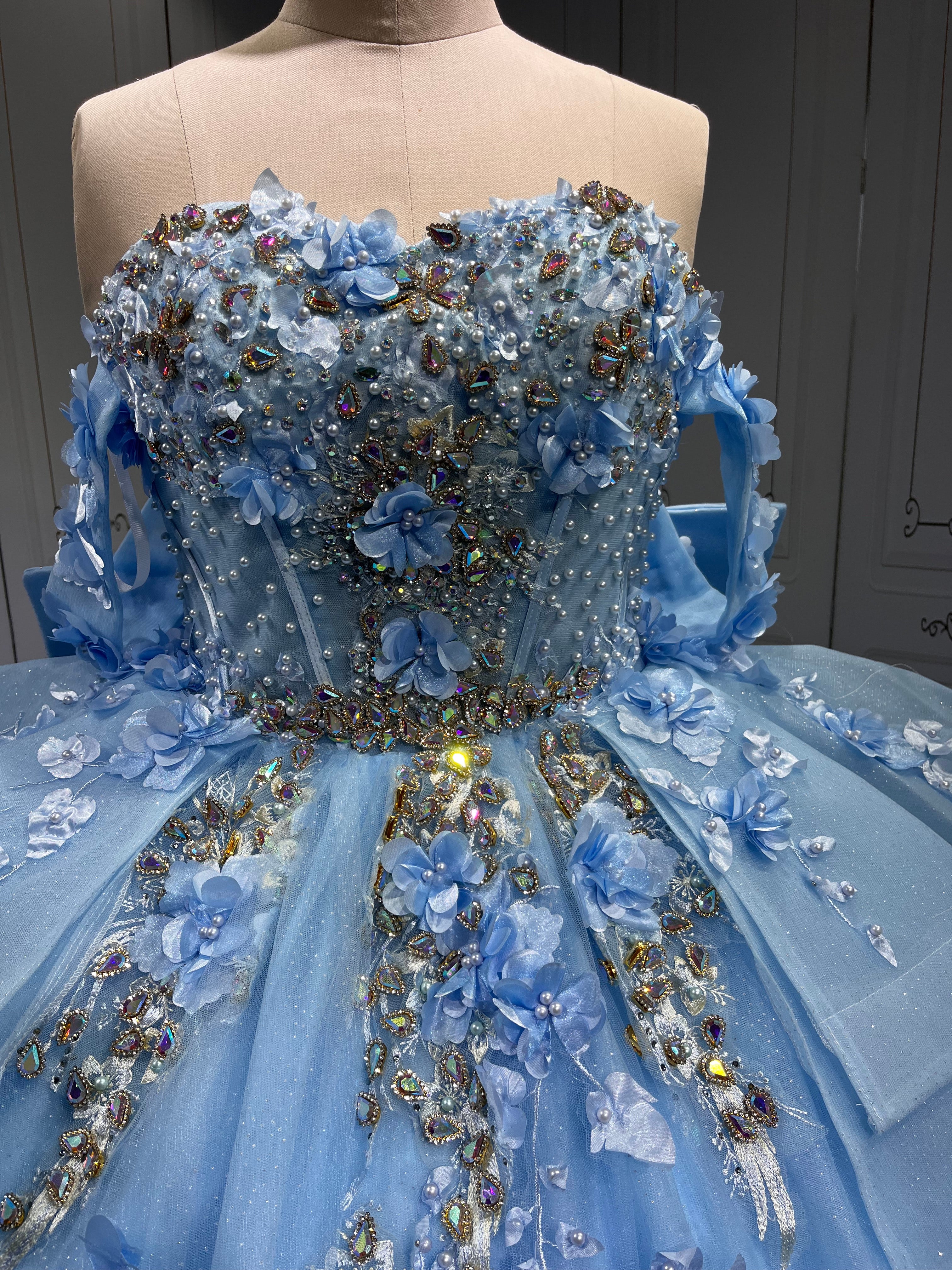 Vestido 15 Anos Vestidos De Gala Largos Novia Princesa Con Brillo Sky Blue Boda Vestidos Quinceanera