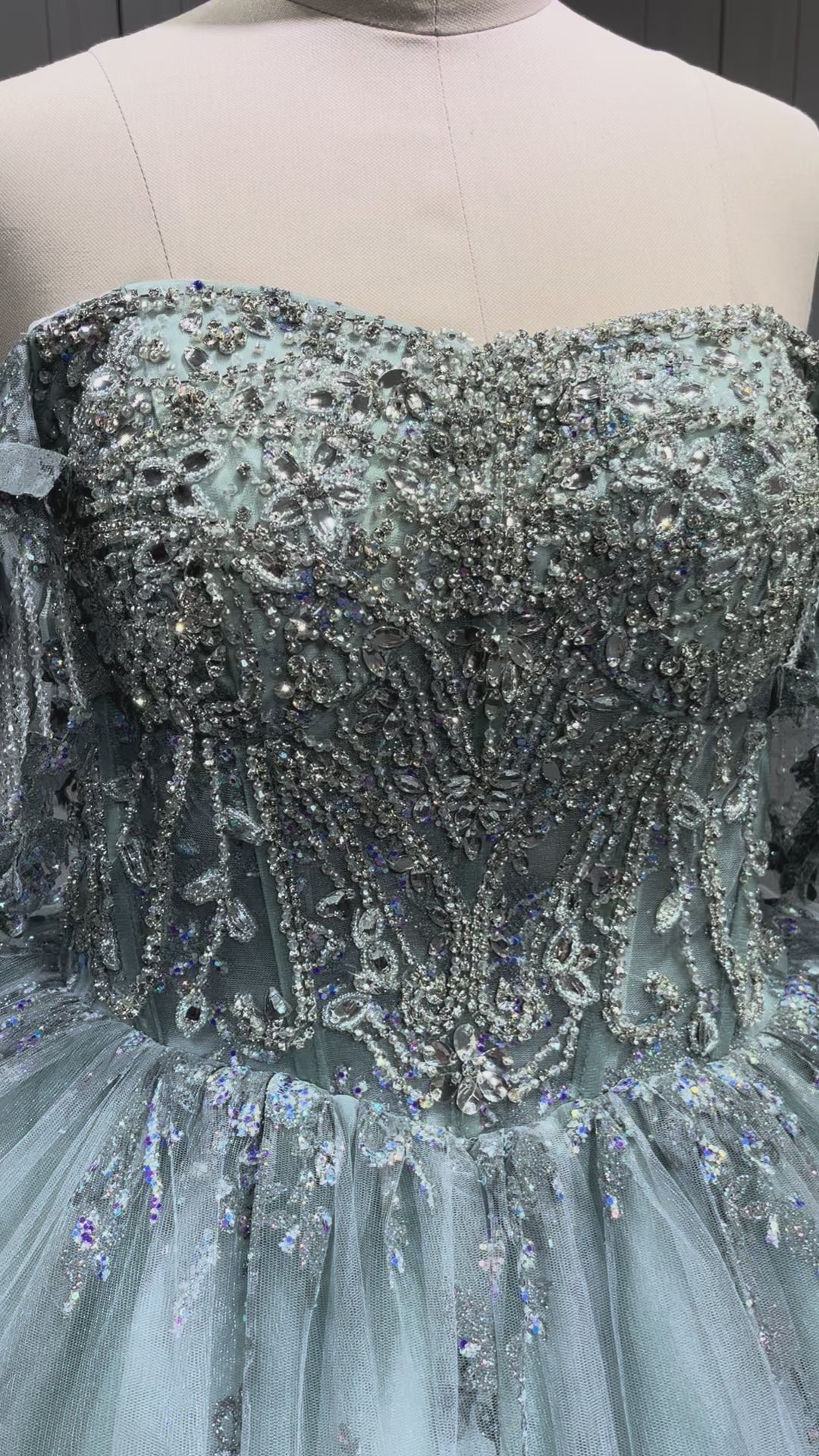 Mumuleo Metallic Blue Quinceanera Dress Lace Appliques 15 Dresses Ball Gown Vestidos Anos Quinceaneras Vestido Fiesta